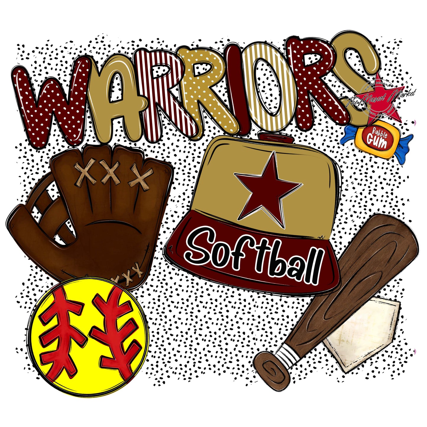 Warriors Softball Spirit-Maroon & Gold