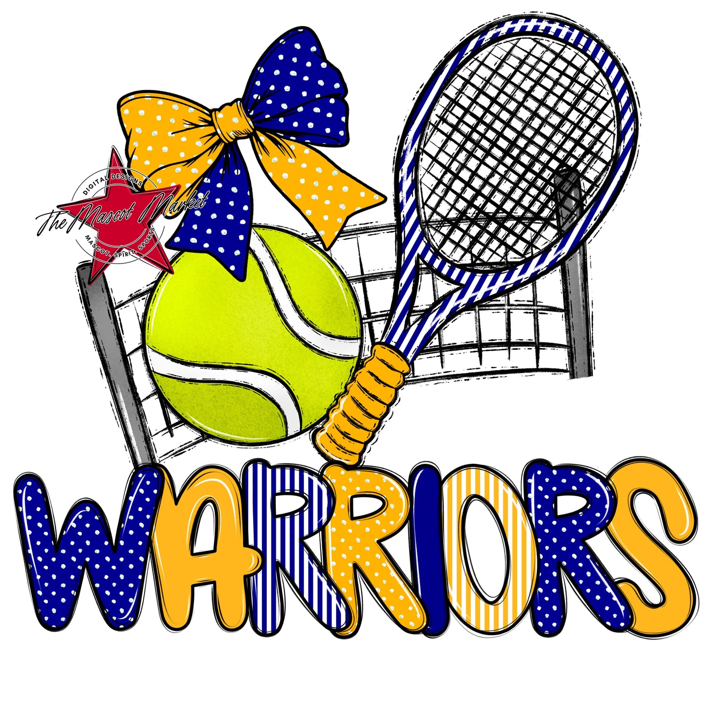 Warriors Tennis Spirit Design-Blue & Yellow