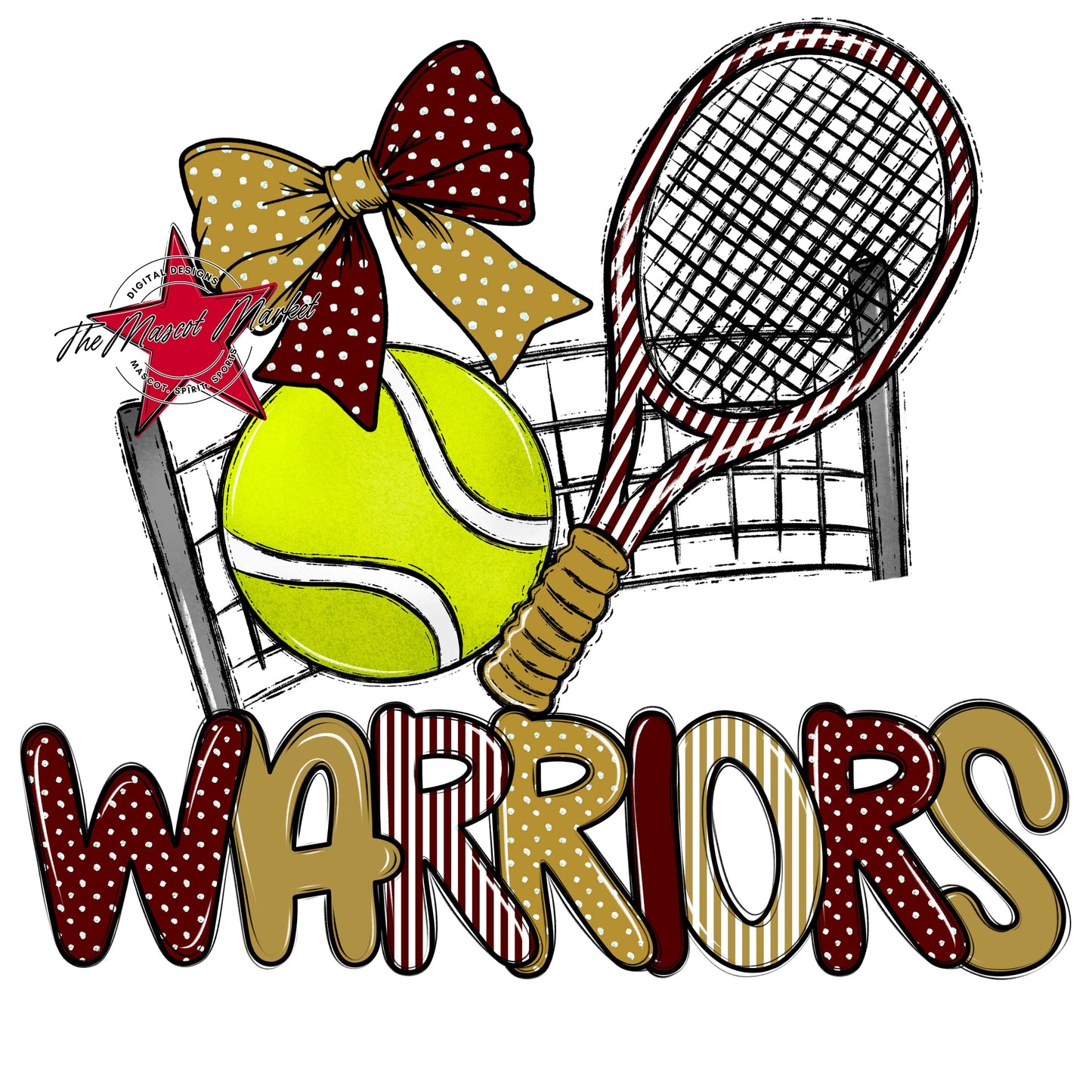 Warriors Tennis Spirit Design-Maroon & Gold