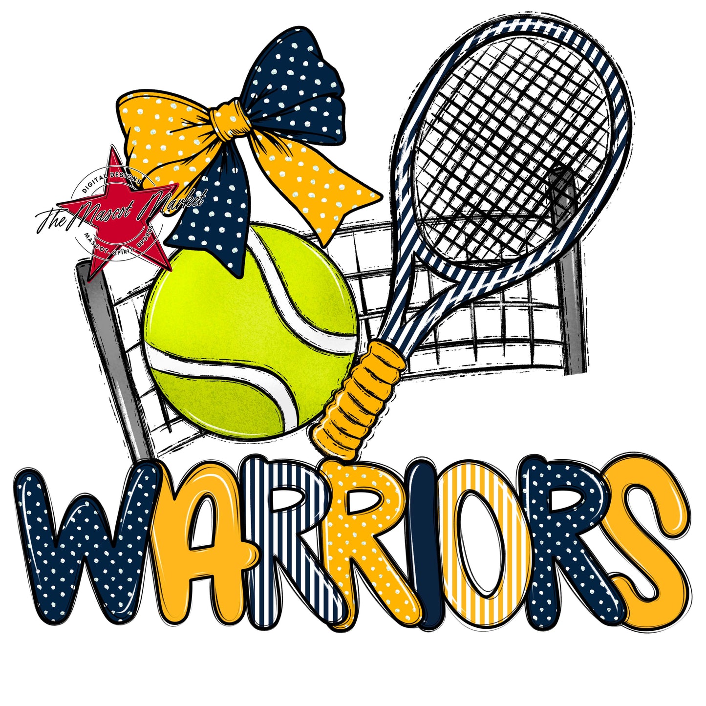 Warriors Tennis Spirit Design-Navy & Yellow
