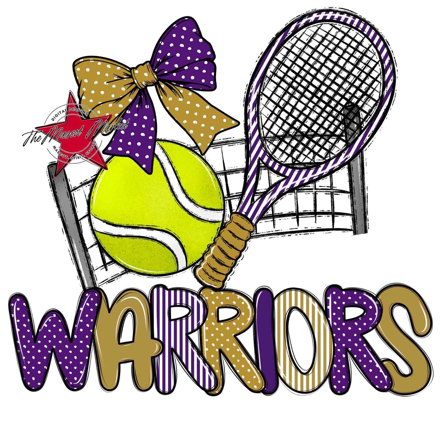 Warriors Tennis Spirit Design-Purple & Gold