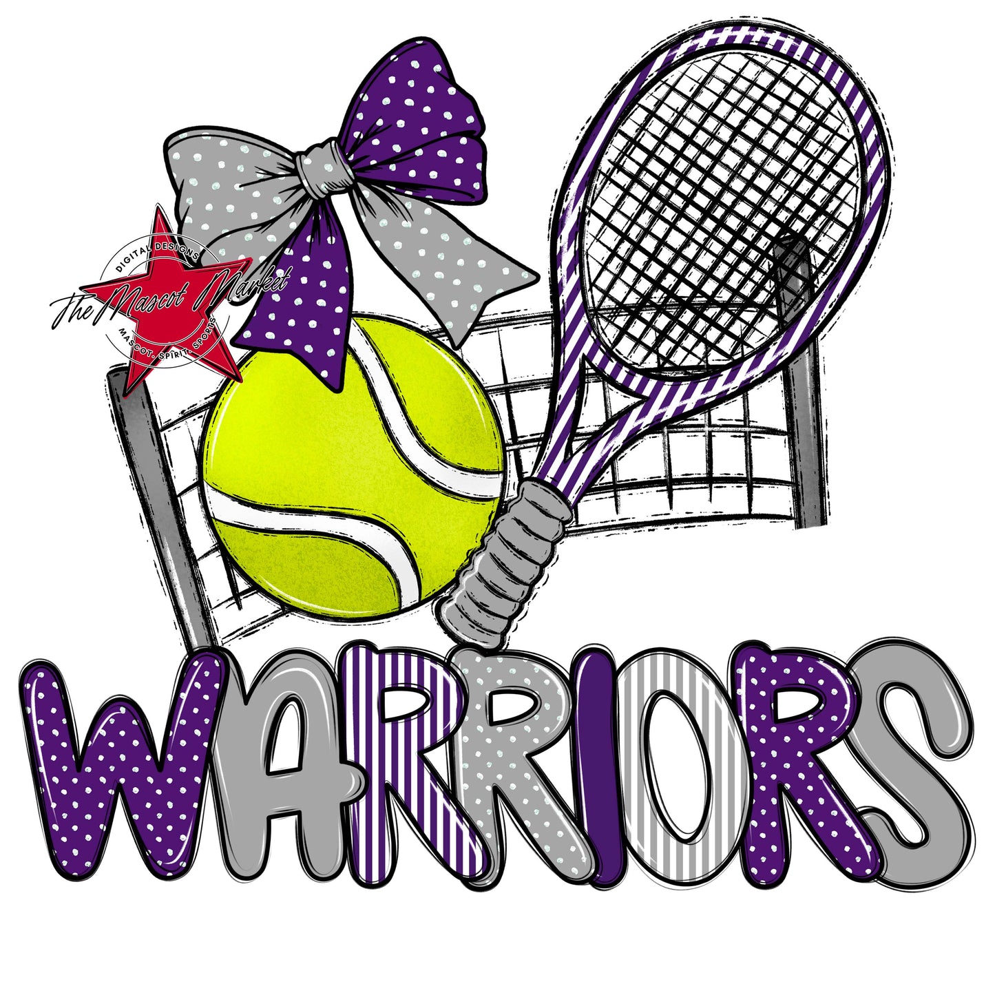 Warriors Tennis Spirit Design-Purple & Grey