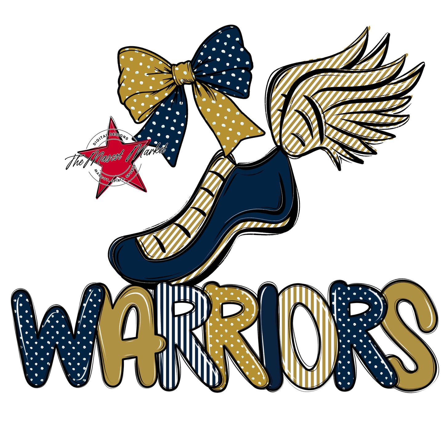 Warriors Track Spirit Design-Navy & Gold