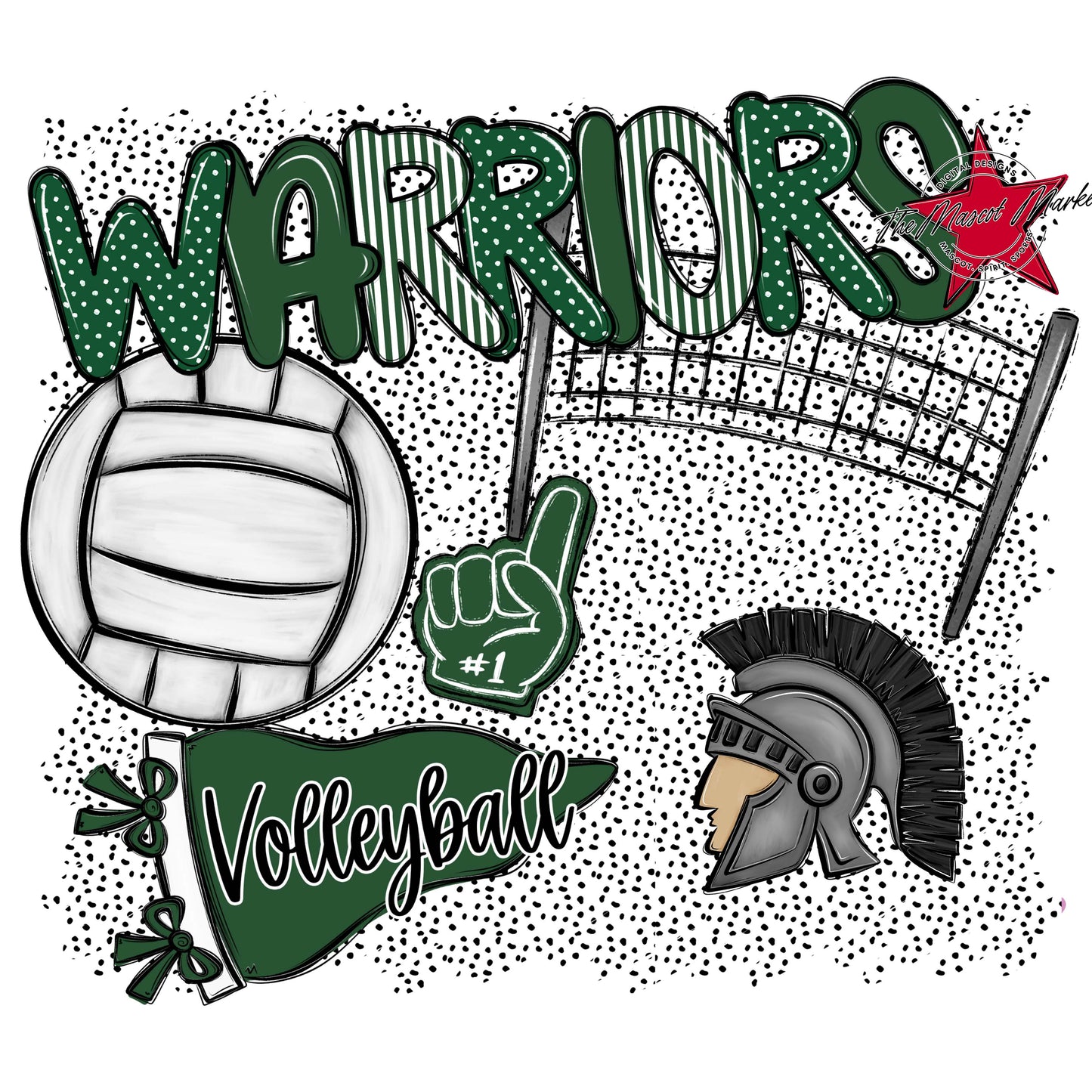 Warriors Volleyball Spirit-Green