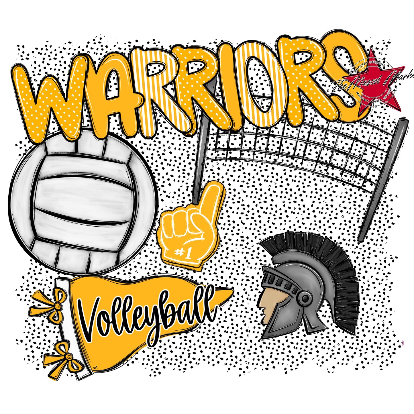 Warriors Volleyball Spirit-Yellow
