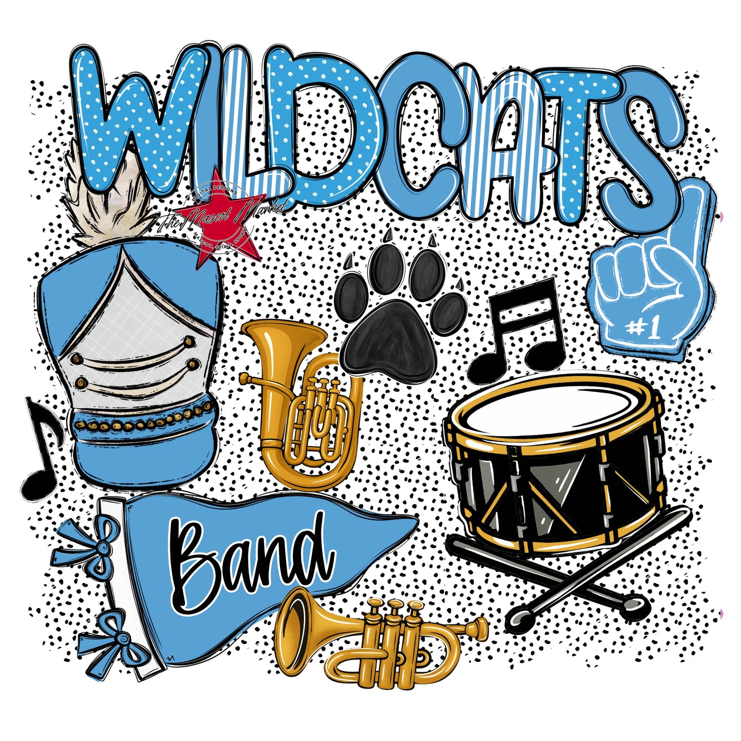 Wildcats Band Spirit-Carolina Blue