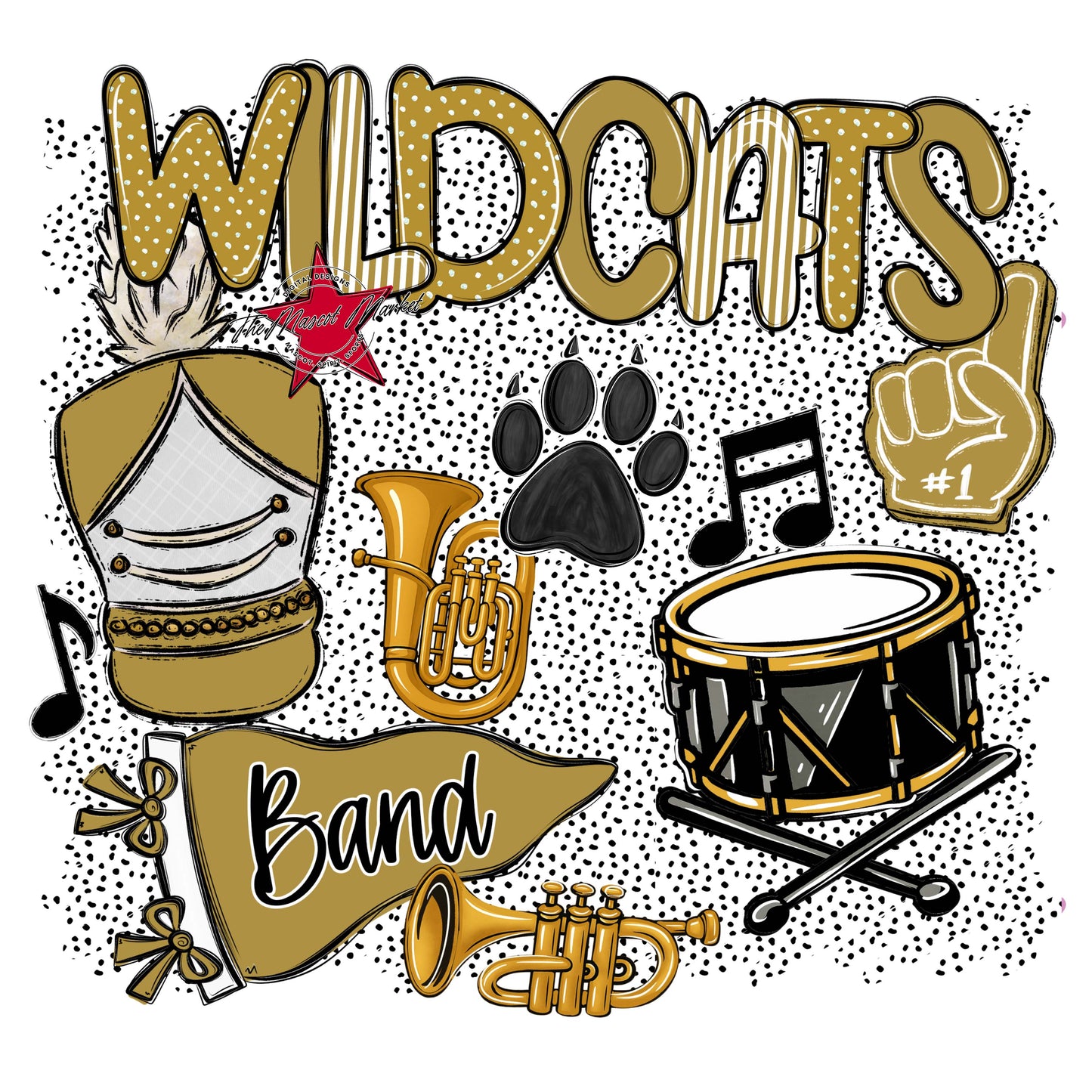 Wildcats Band Spirit-Gold