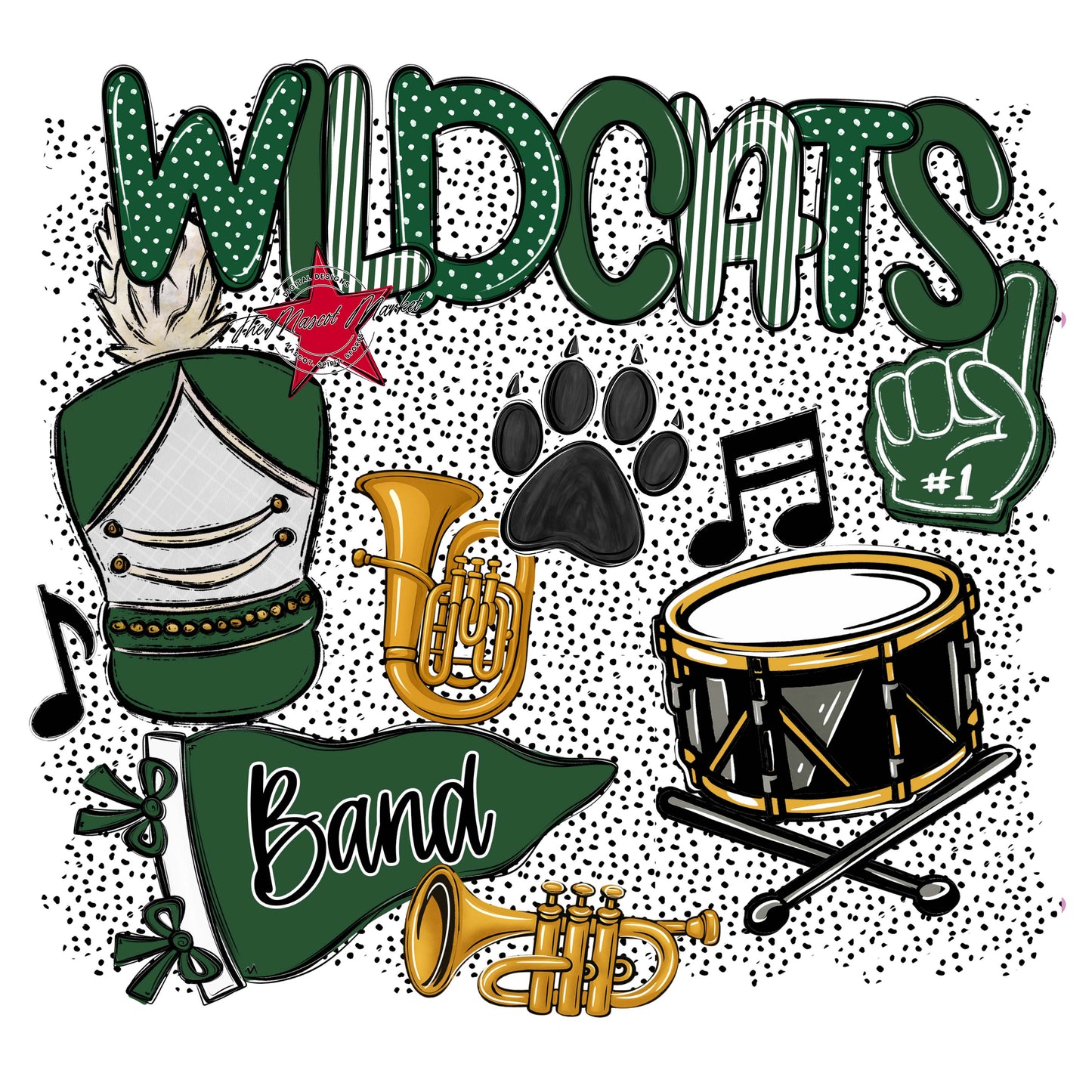 Wildcats Band Spirit-Green