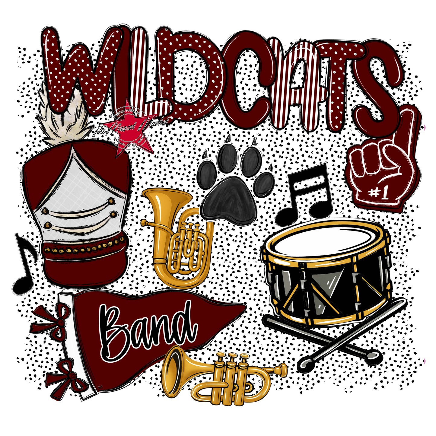 Wildcats Band Spirit-Maroon