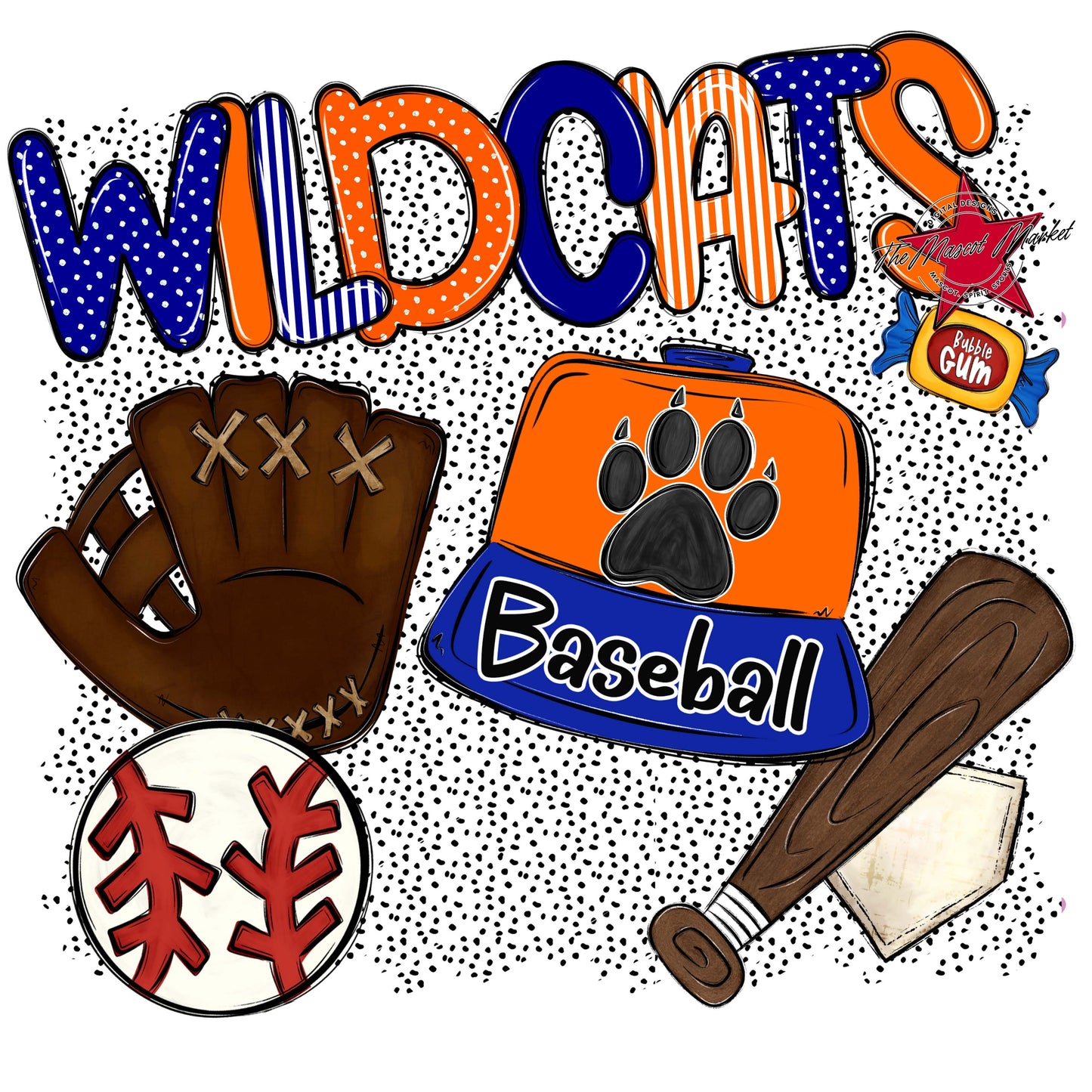 Wildcats Baseball Spirit-Blue & Orange