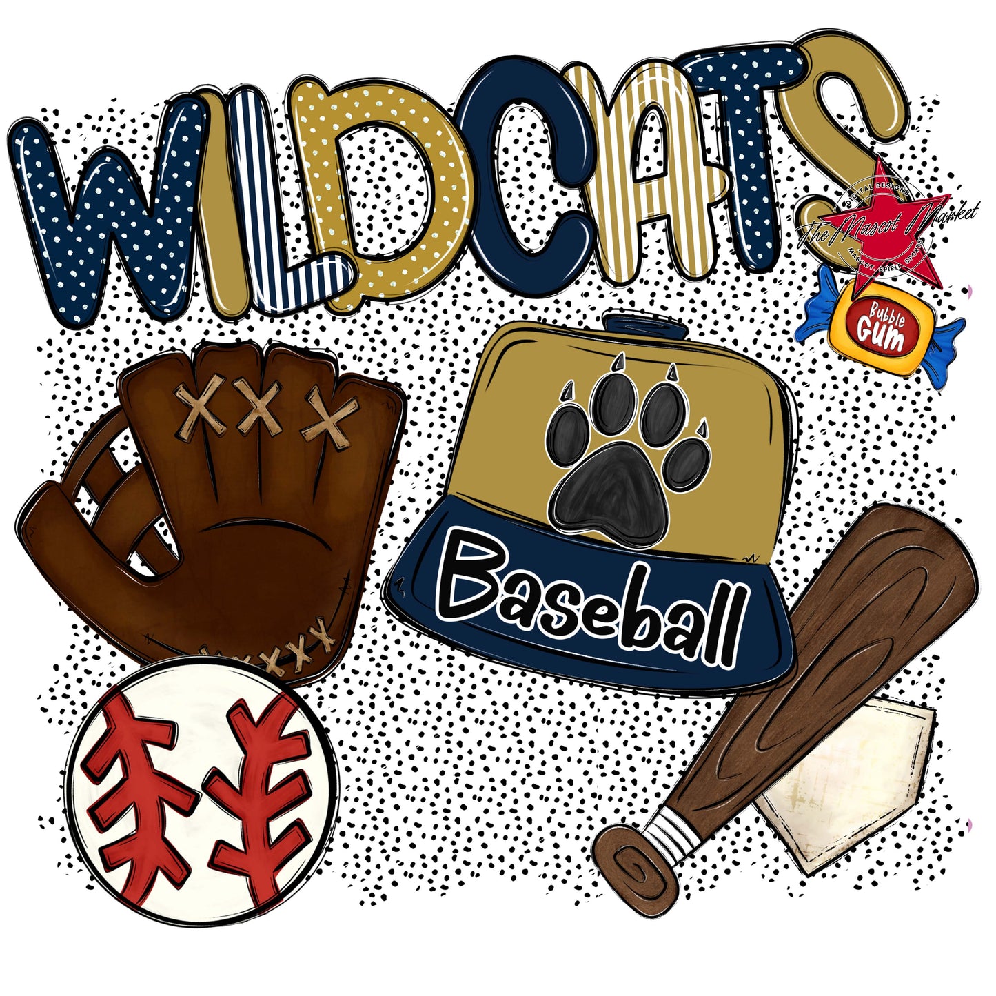 Wildcats Baseball Spirit-Navy & Gold
