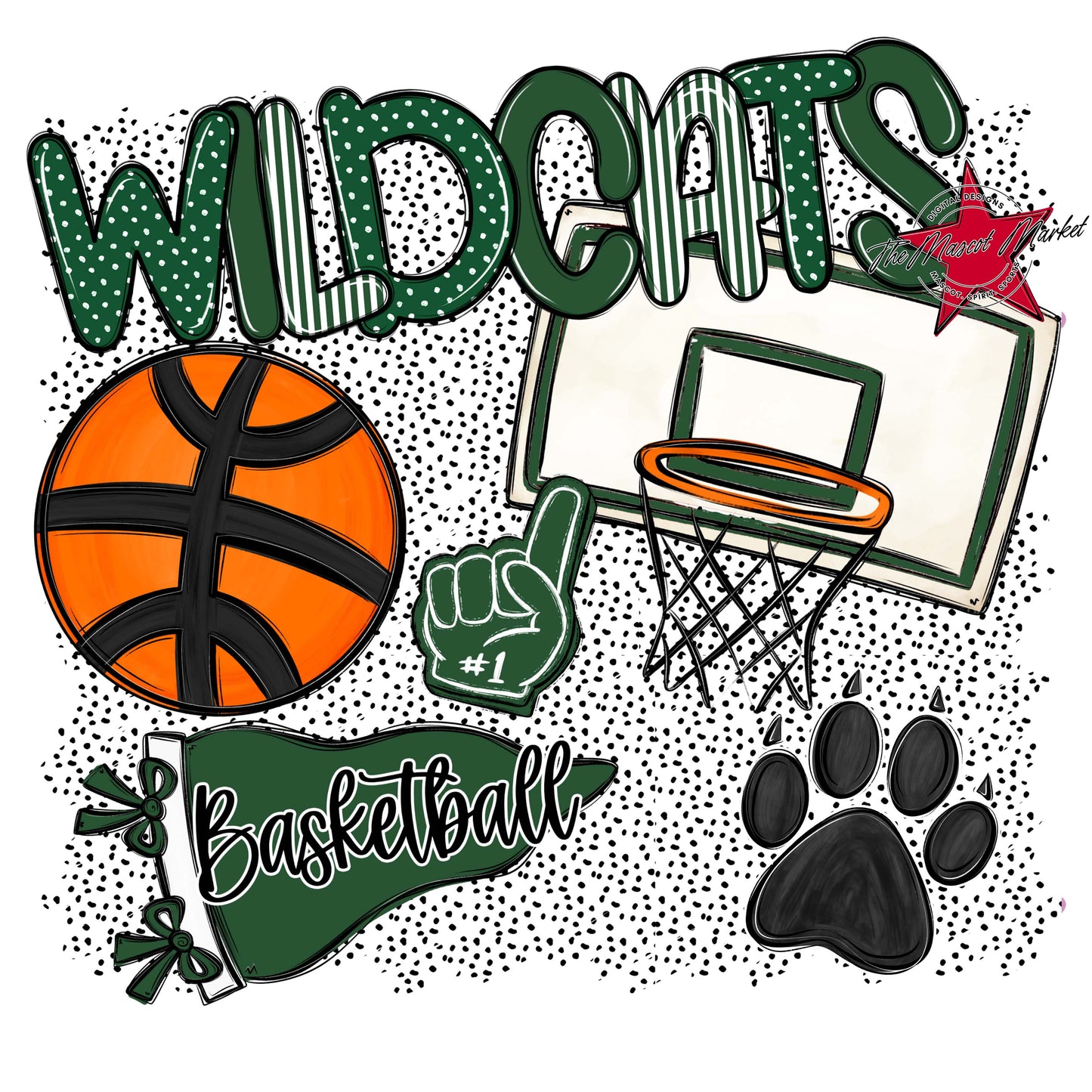 Wildcats Basketball Spirit-Green