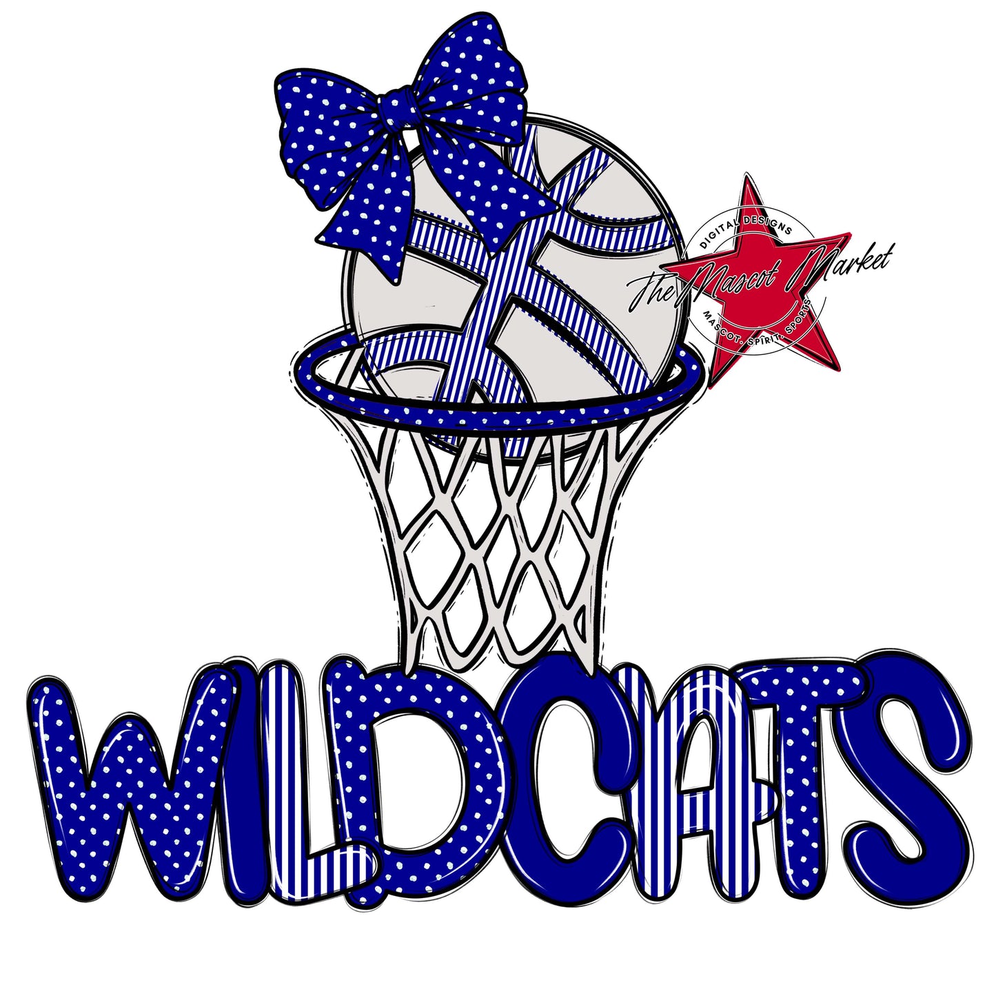 Wildcats Basketball Spirit Design-Blue
