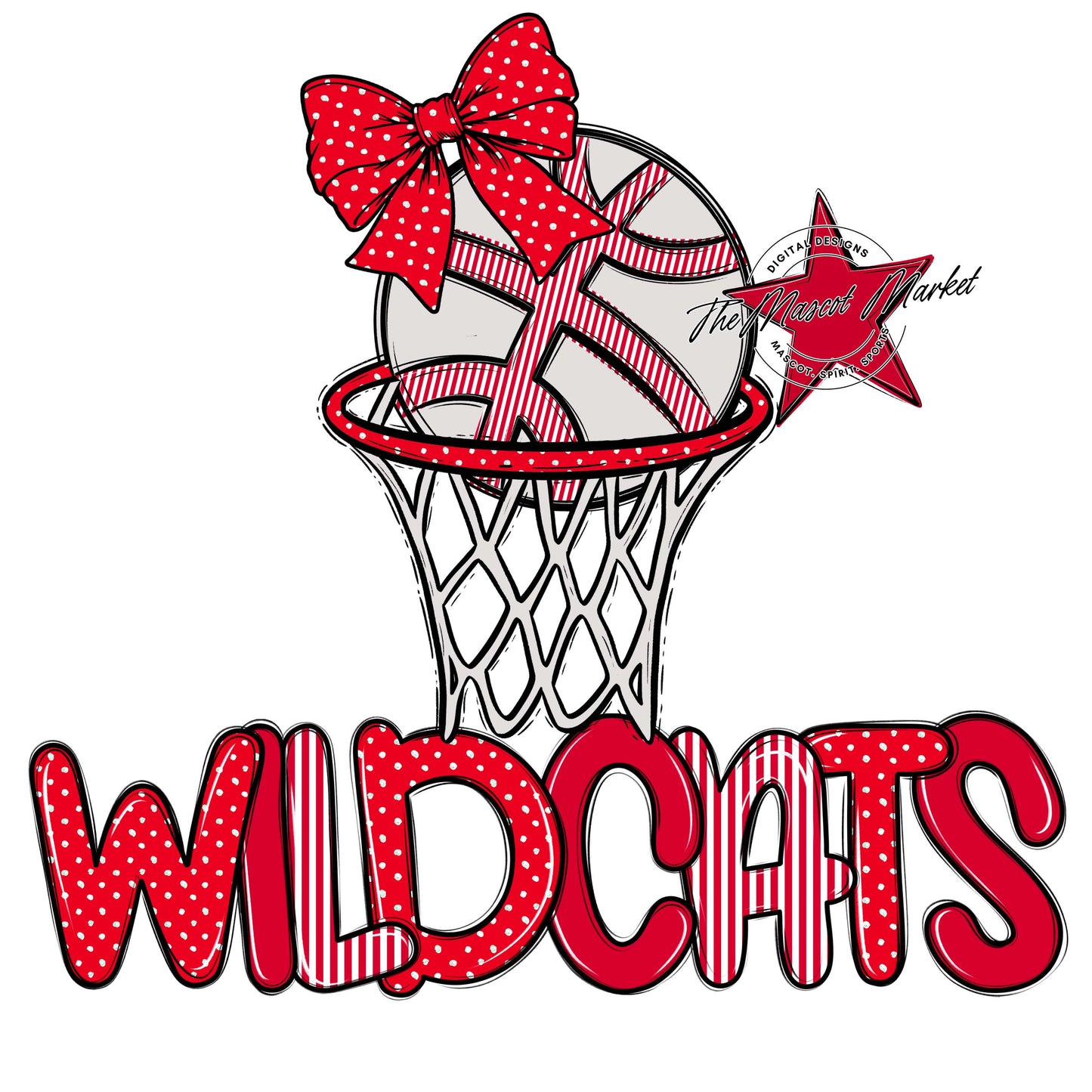 Wildcats Basketball Spirit Design-Red