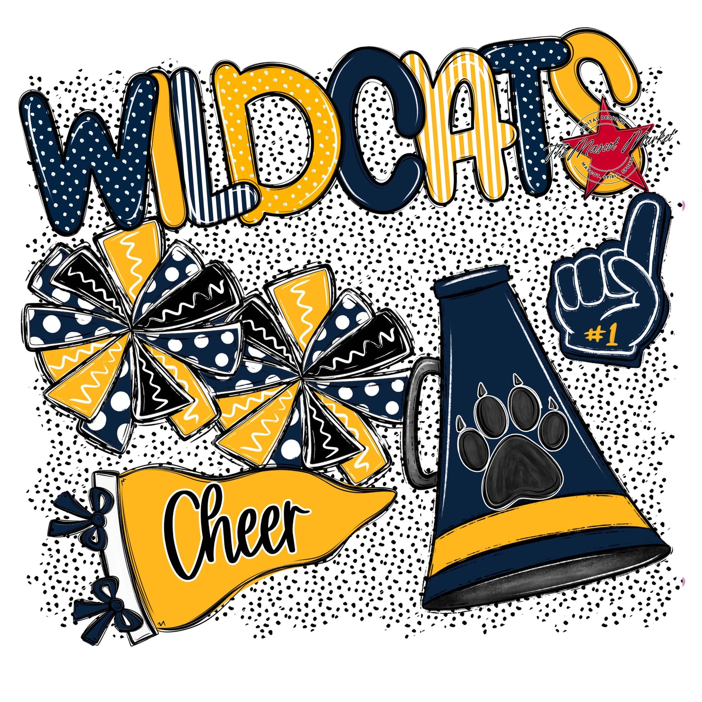 Wildcats Cheer Spirit-Navy & Yellow