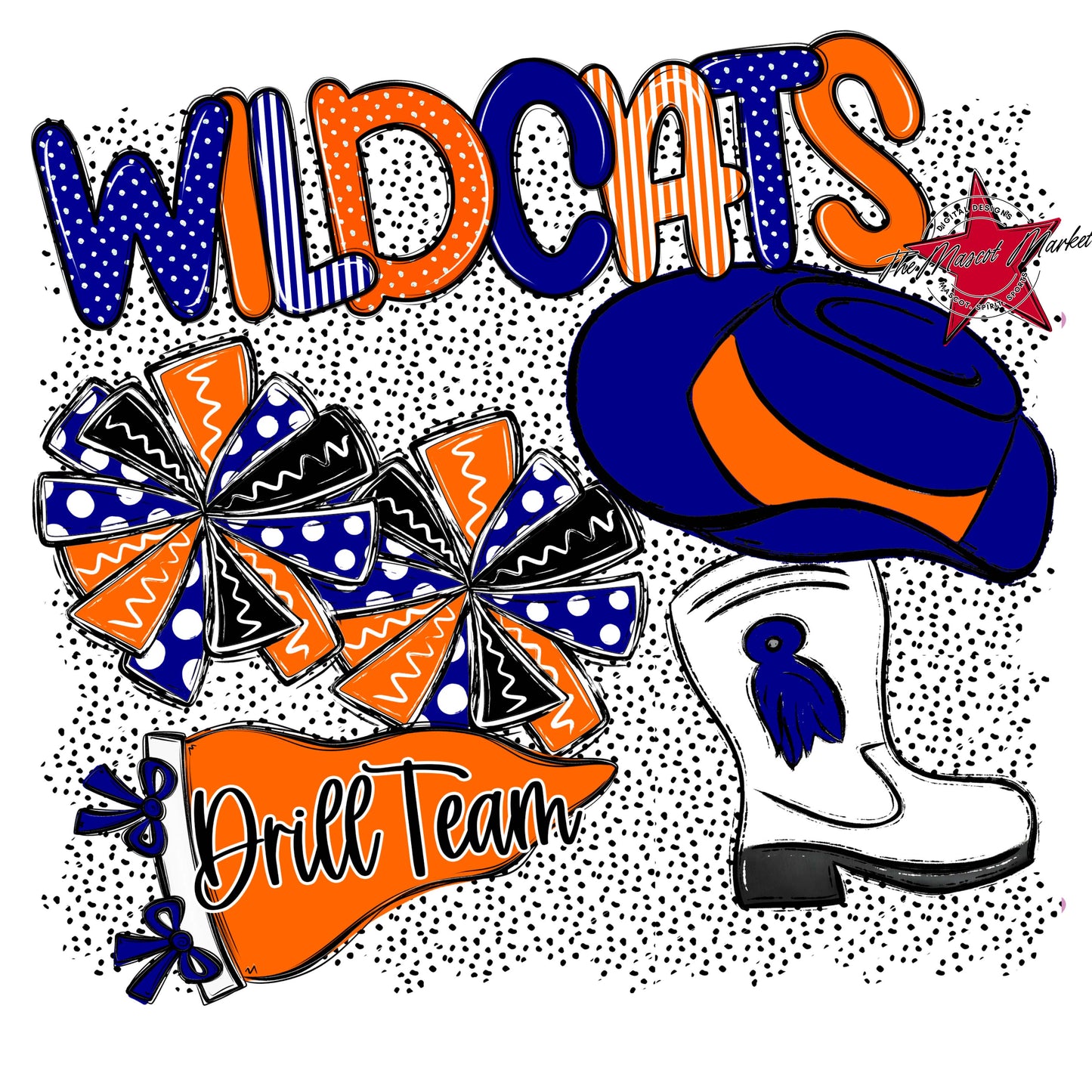 Wildcats Drillteam Spirit-Blue & Orange