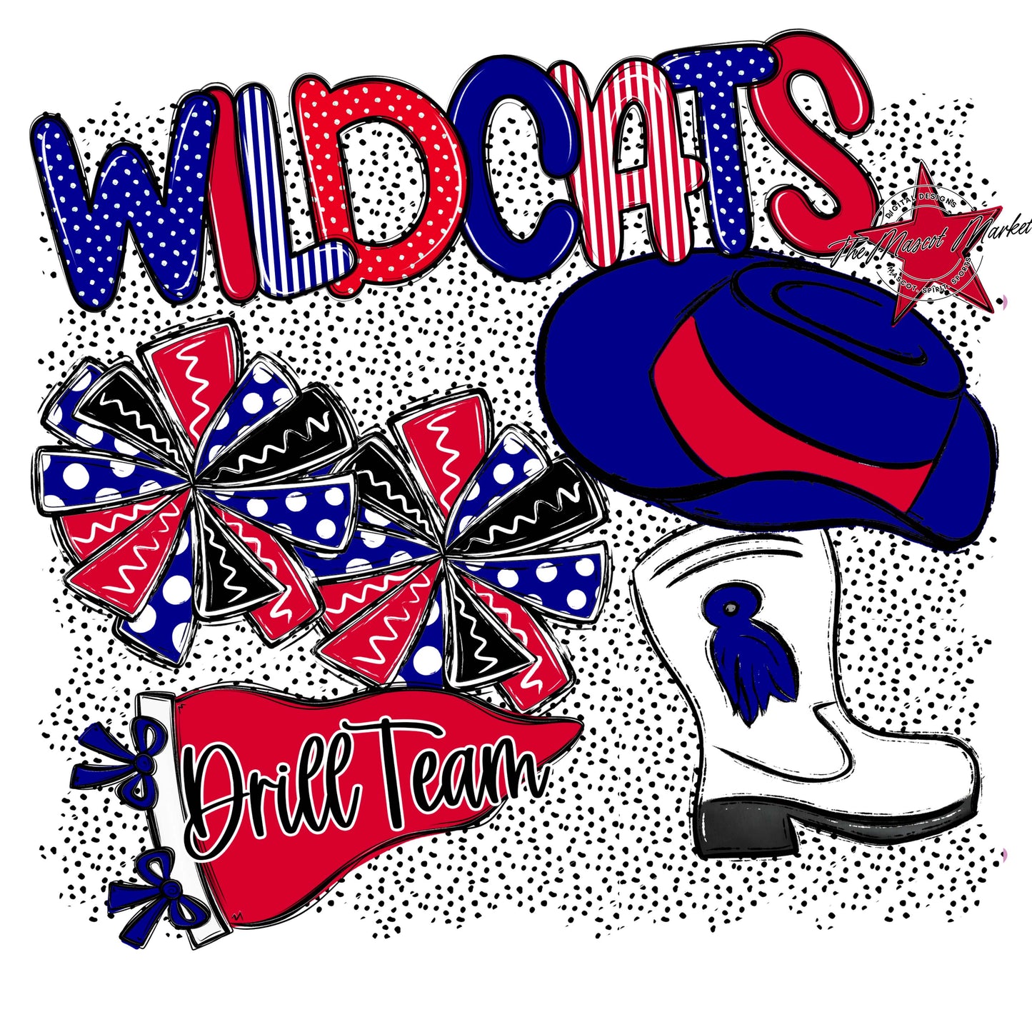 Wildcats Drillteam Spirit-Blue & Red