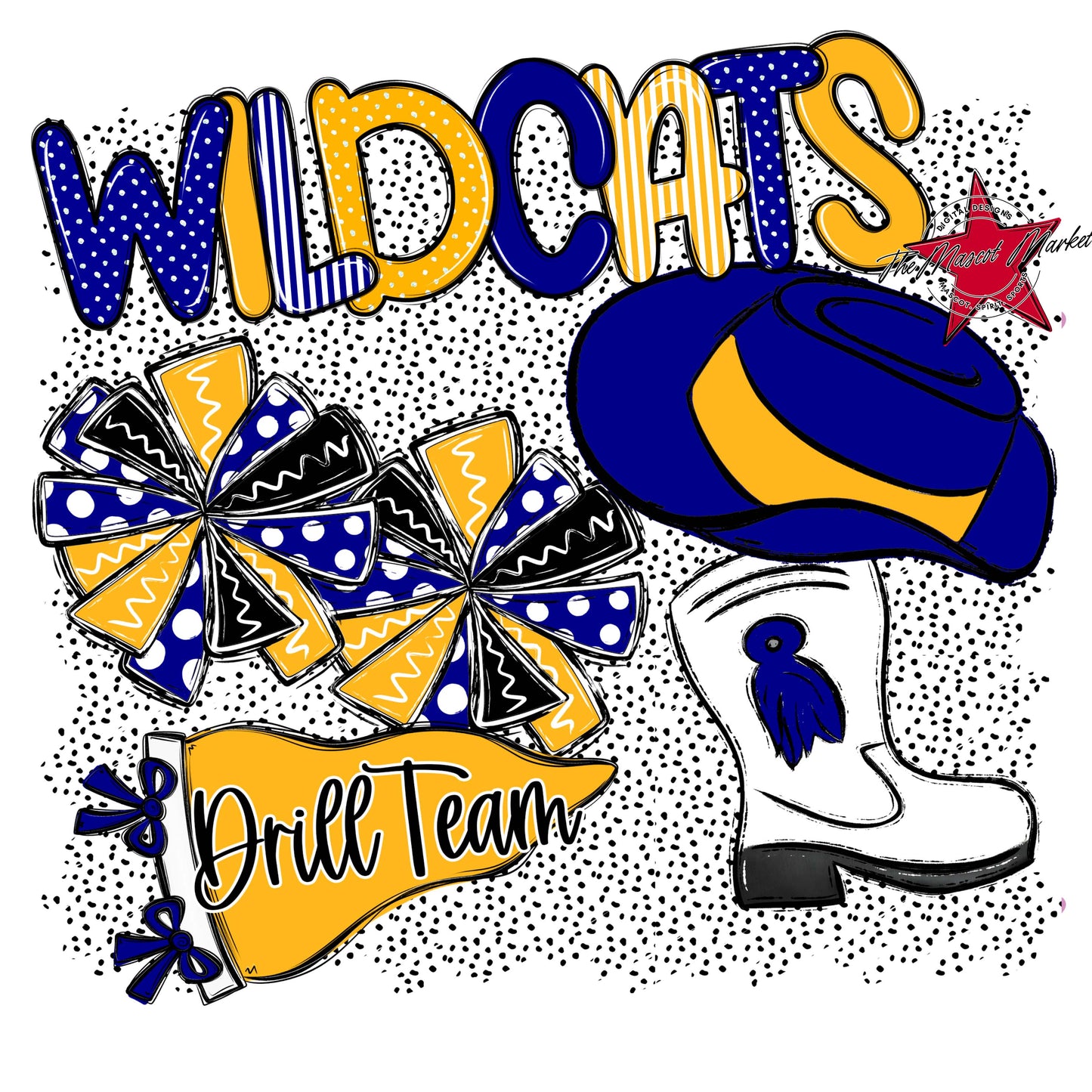 Wildcats Drillteam Spirit-Blue & Yellow