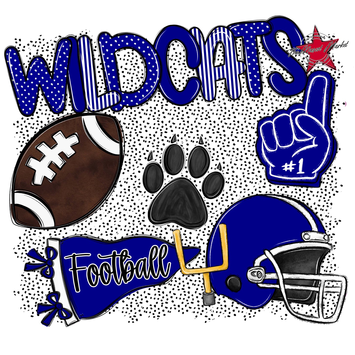 Wildcats Football Spirit-Blue