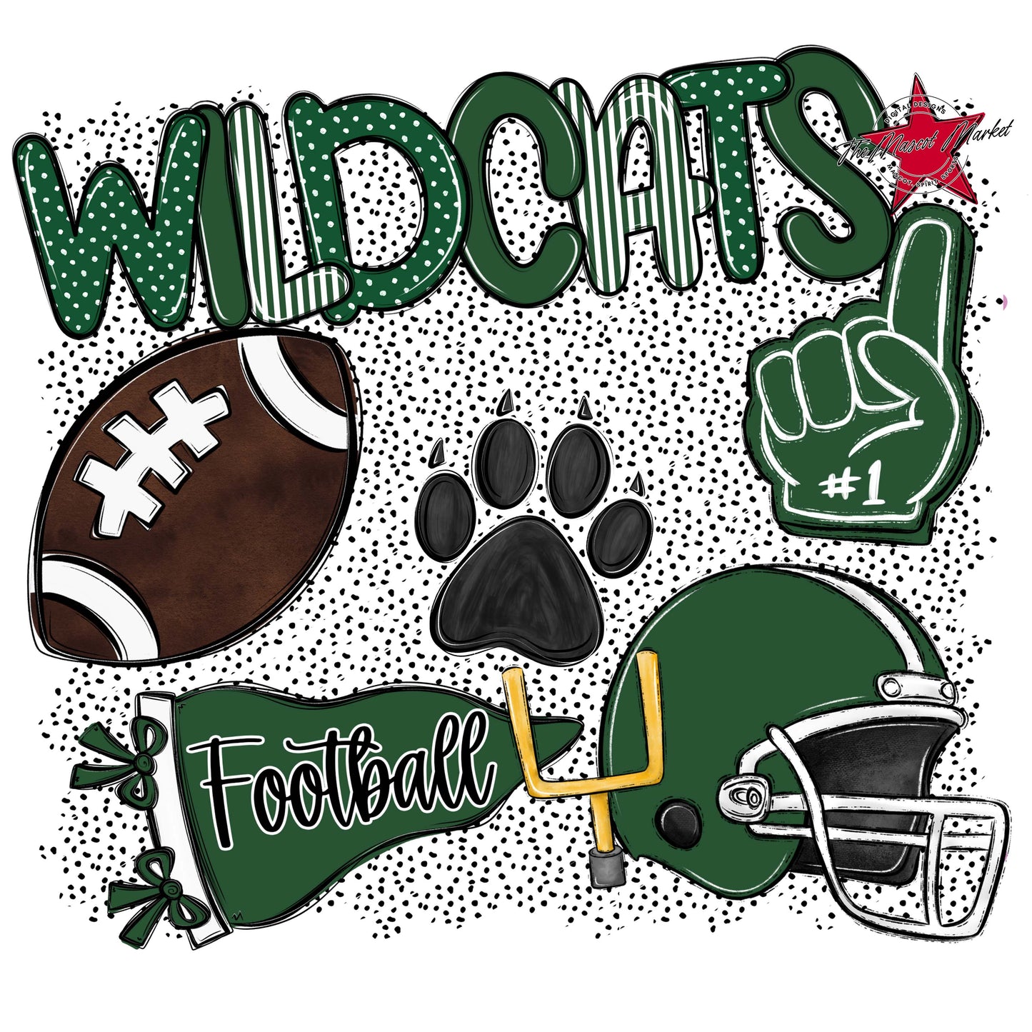 Wildcats Football Spirit-Green
