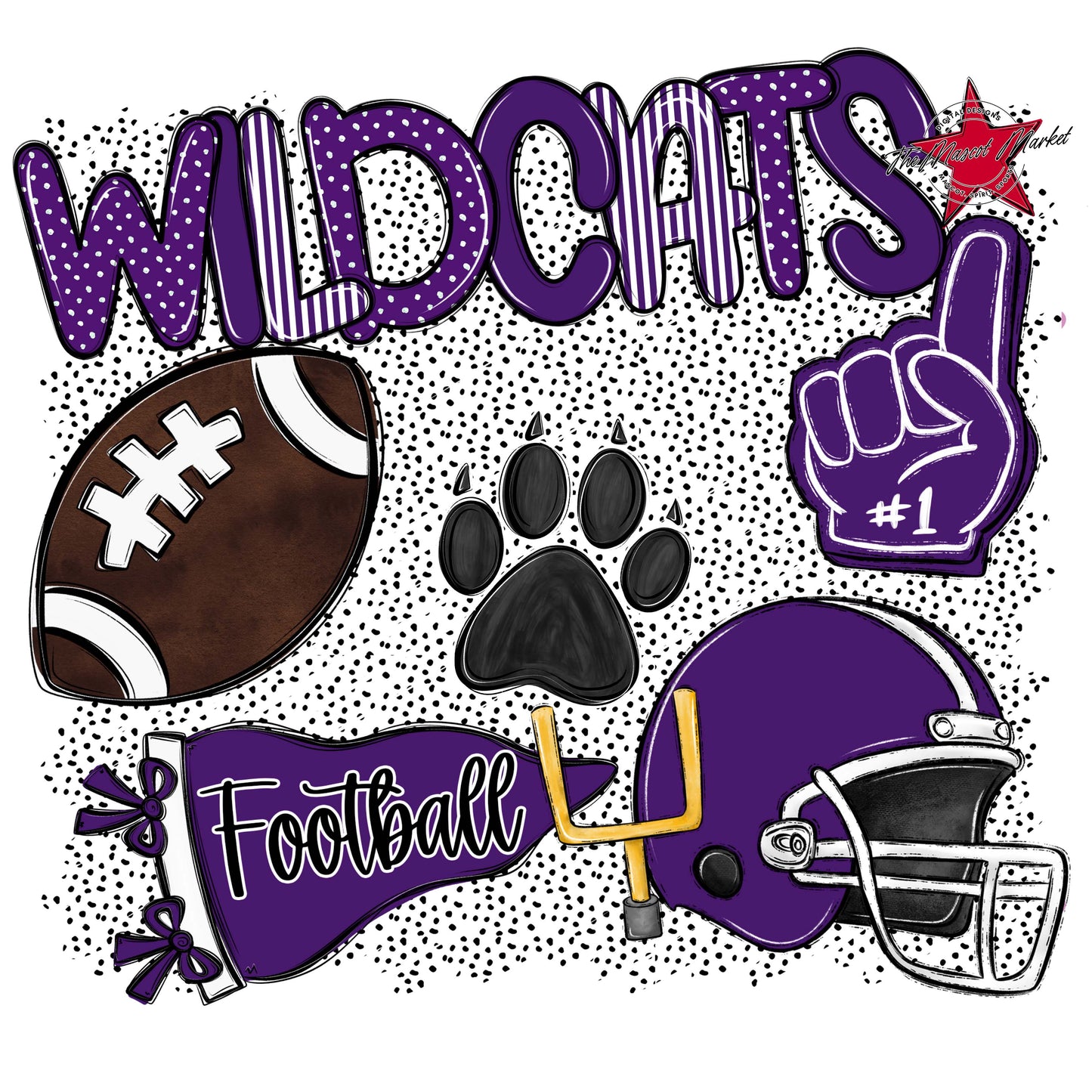 Wildcats Football Spirit-Purple