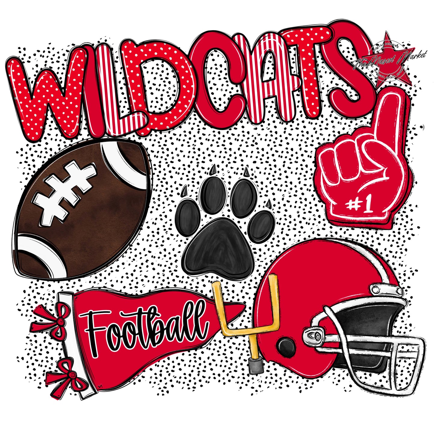 Wildcats Football Spirit-Red