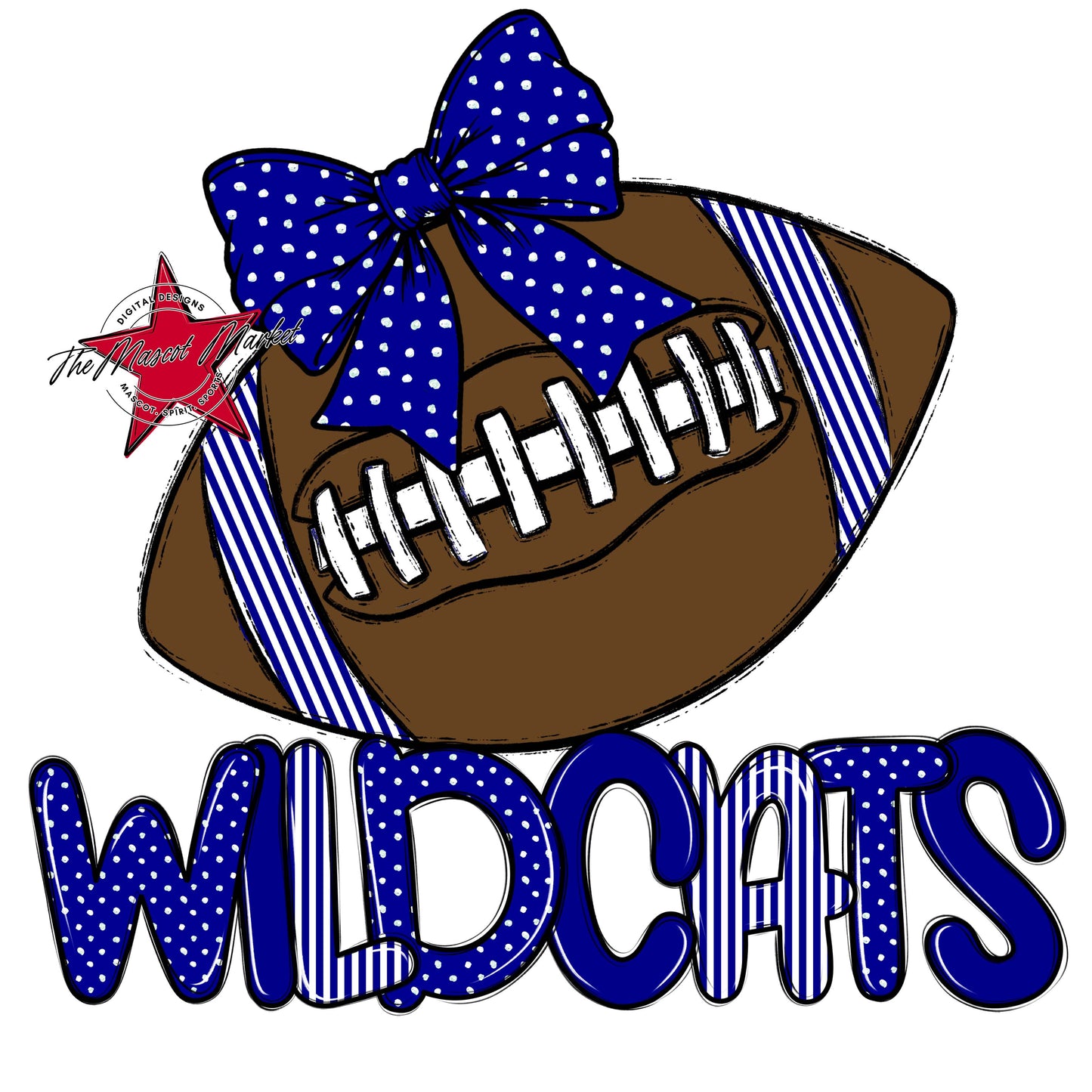 Wildcats Football Spirit Design-Blue