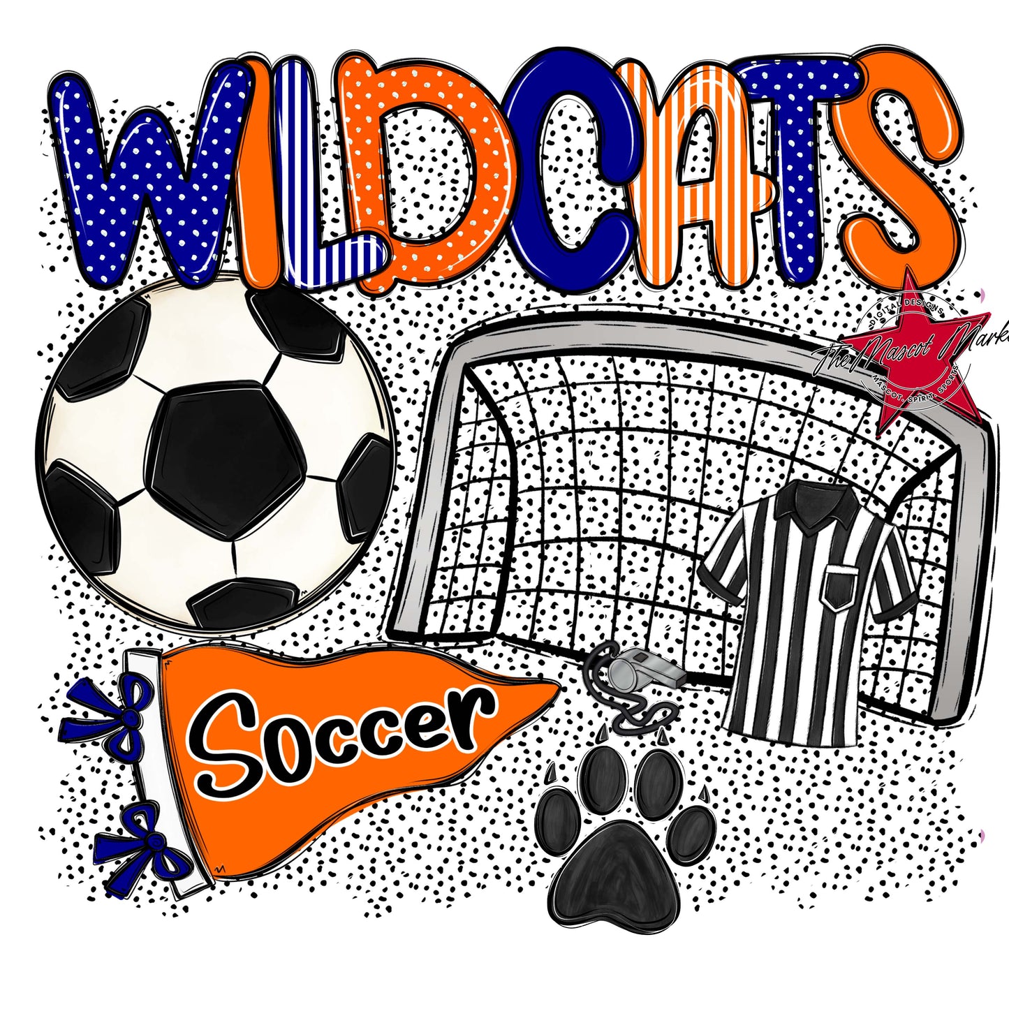 Wildcats Soccer Spirit-Blue & Orange