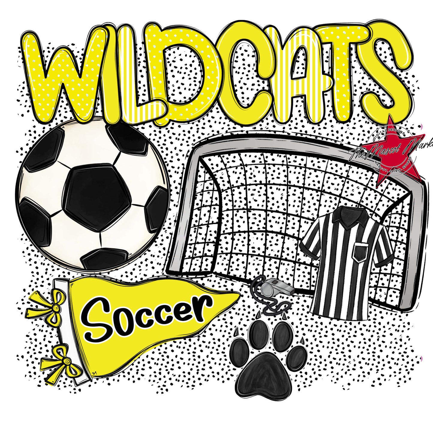 Wildcats Soccer Spirit-Bright Yellow