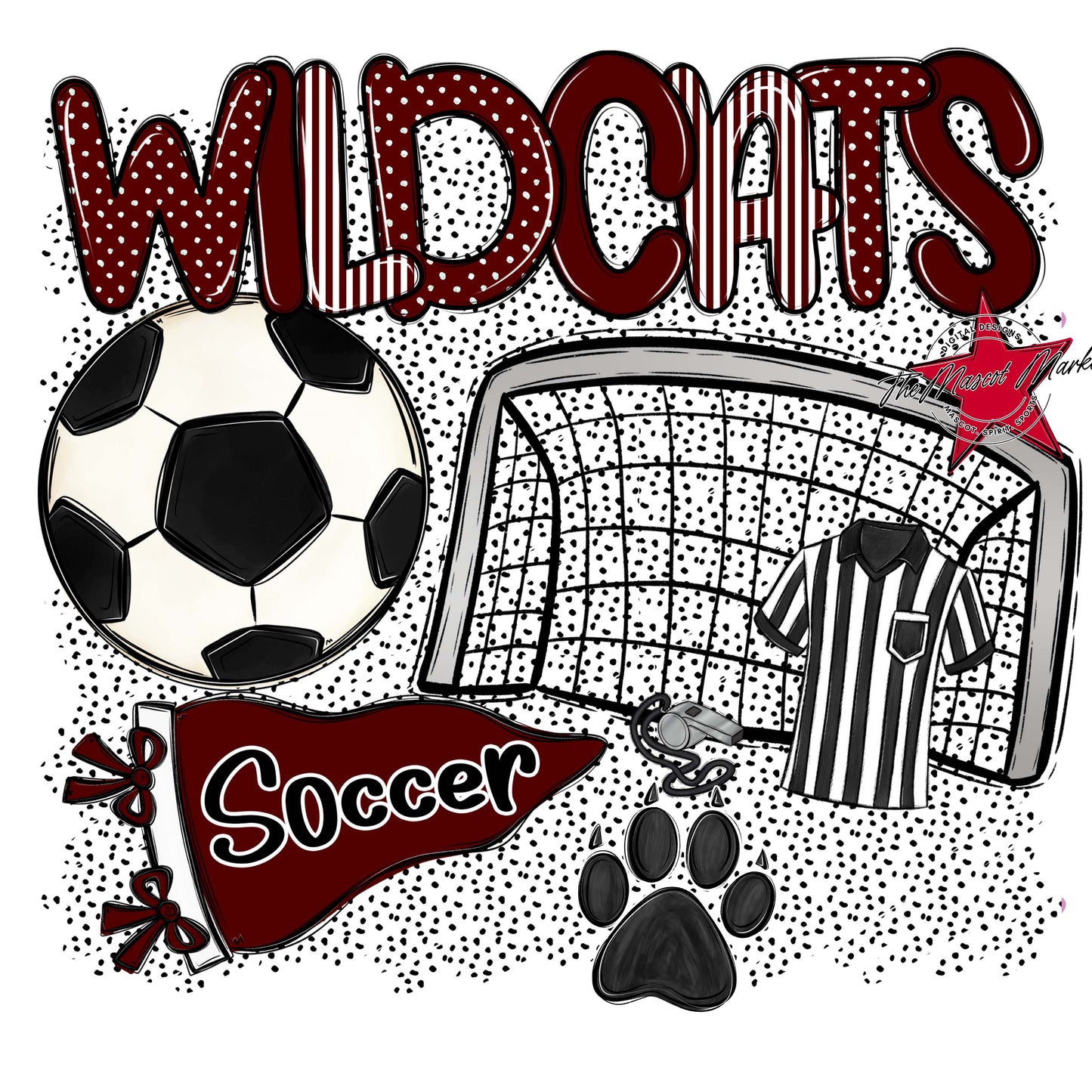Wildcats Soccer Spirit-Maroon