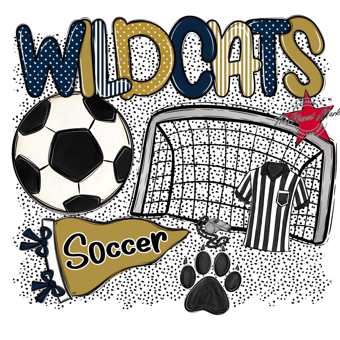 Wildcats Soccer Spirit-Navy & Gold