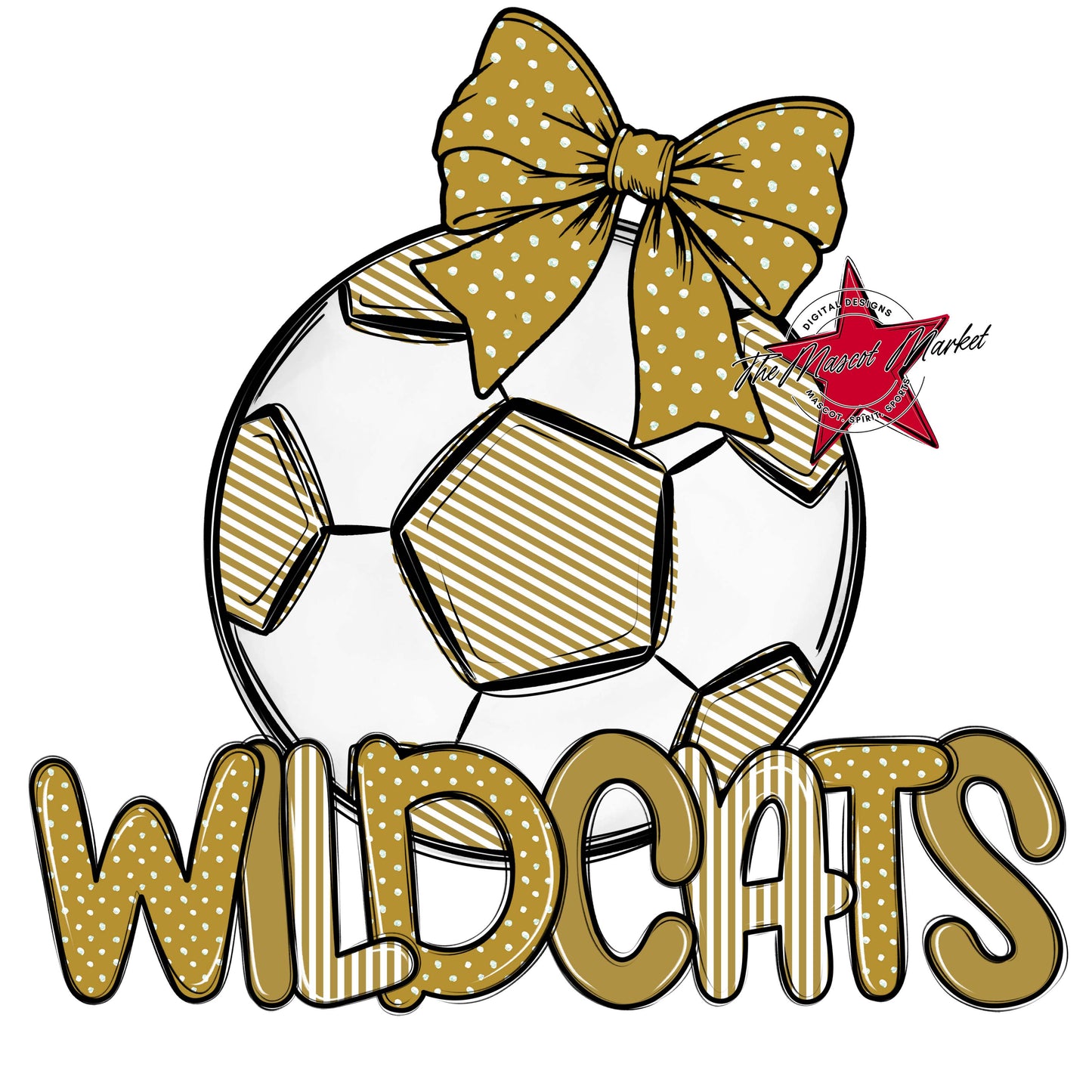 Wildcats Soccer Spirit Design-Gold