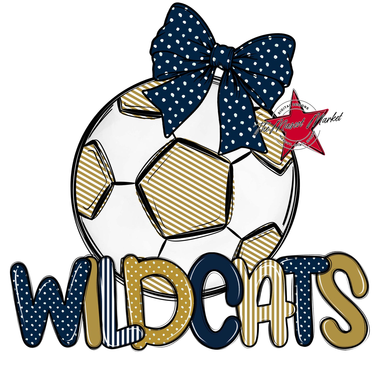 Wildcats Soccer Spirit Design-Navy & Gold