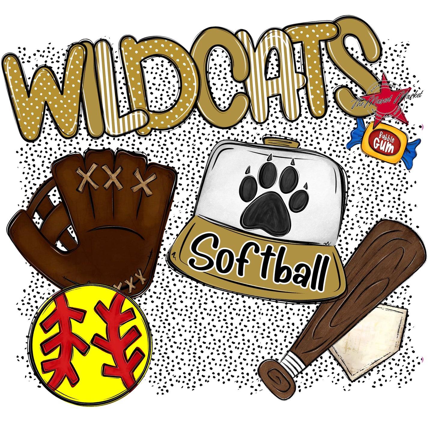 Wildcats Softball Spirit-Gold