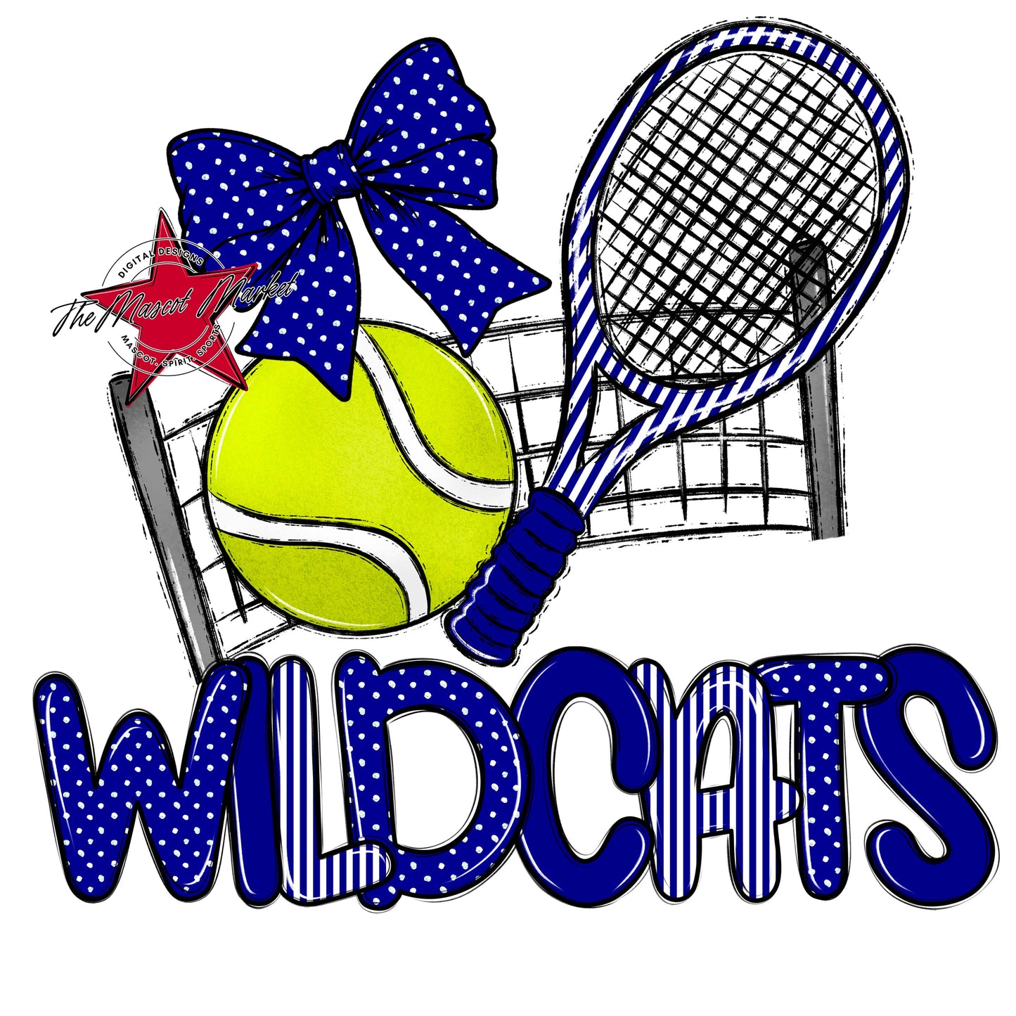 Wildcats Tennis Spirit Design-Blue