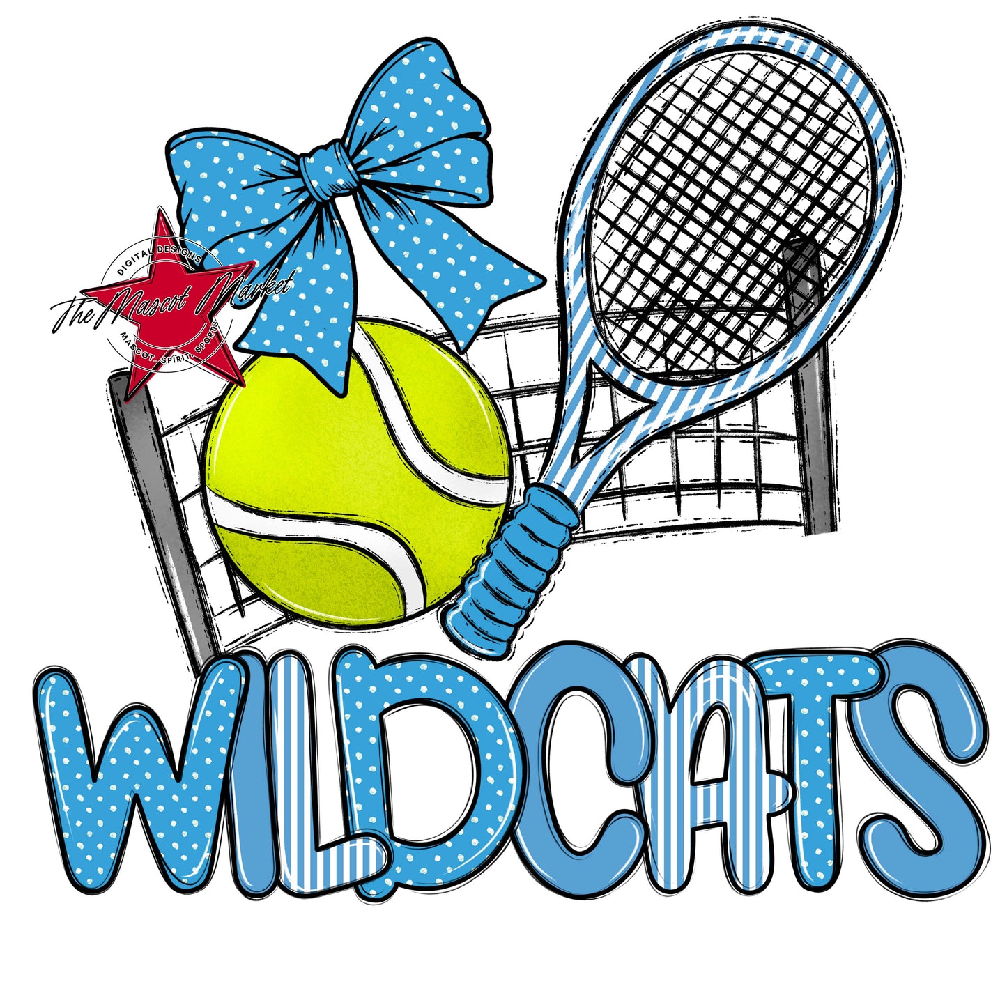 Wildcats Tennis Spirit Design-Carolina Blue