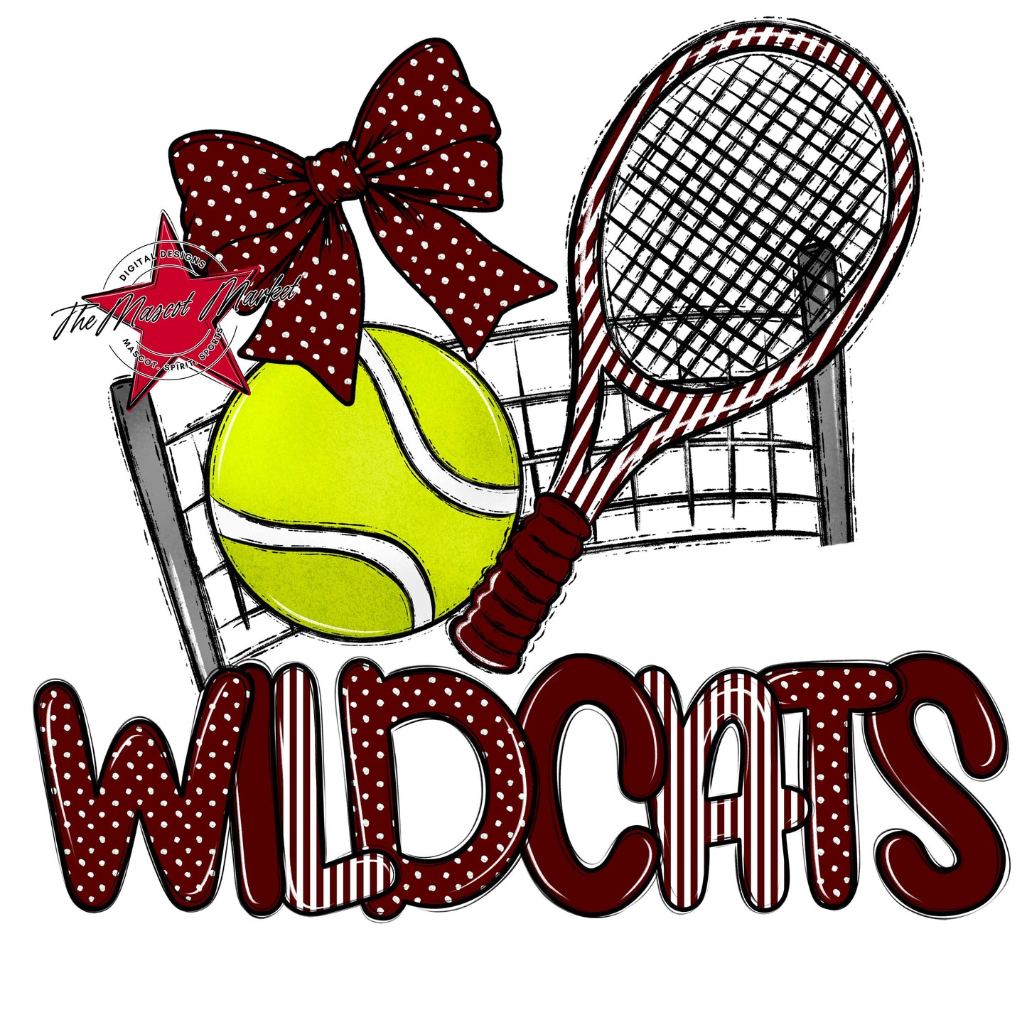 Wildcats Tennis Spirit Design-Maroon