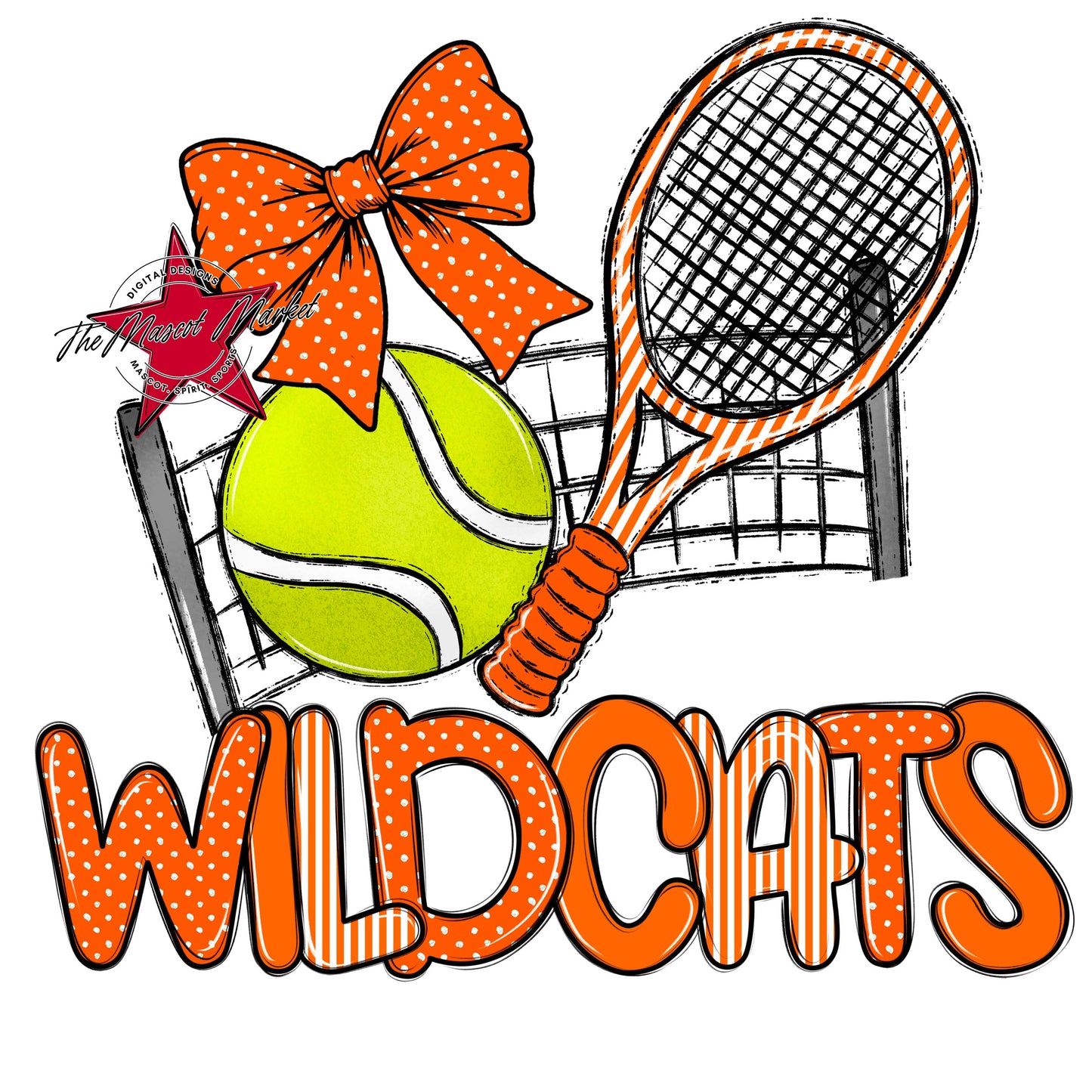 Wildcats Tennis Spirit Design-Orange