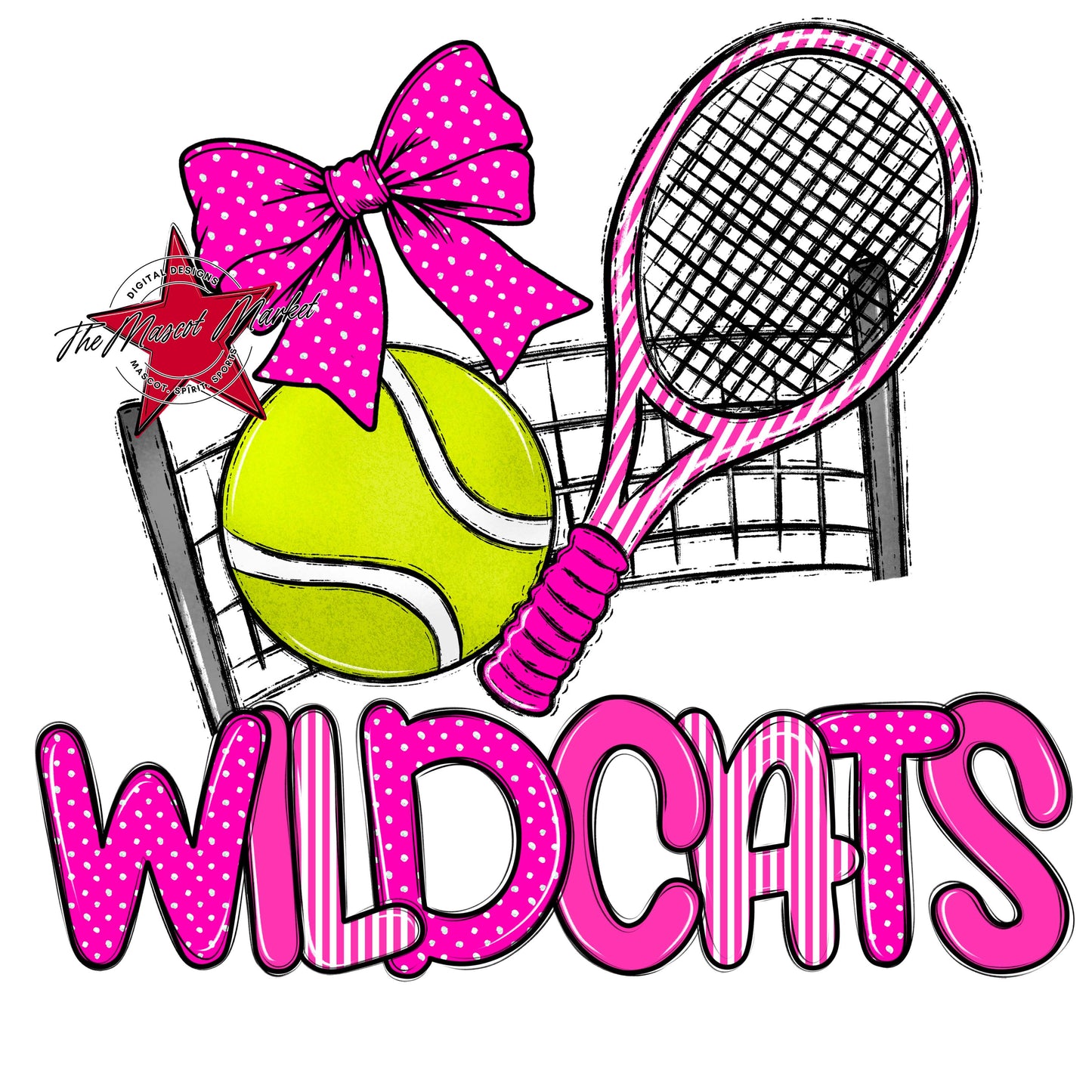 Wildcats Tennis Spirit Design-Pink