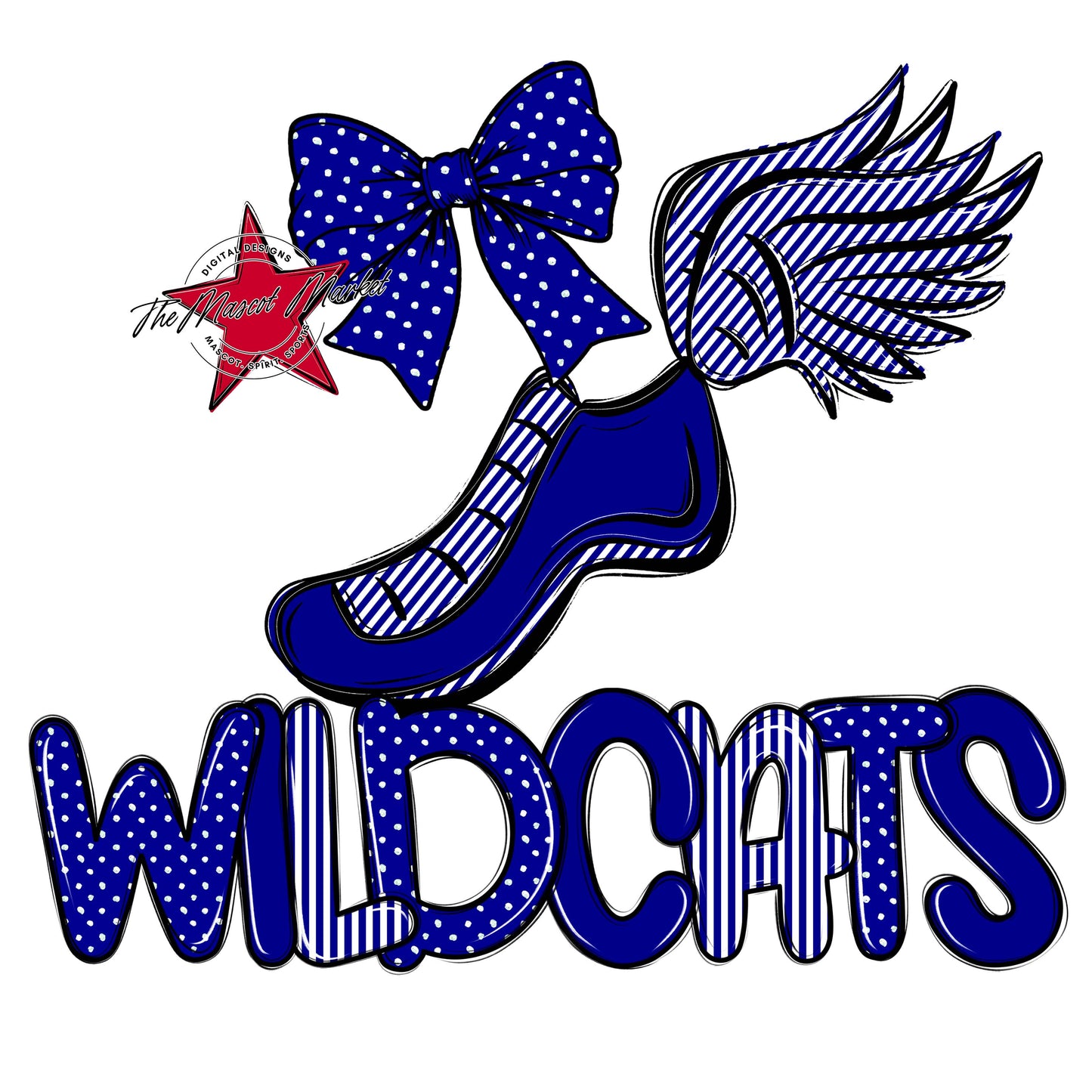 Wildcats Track Spirit Design-Blue