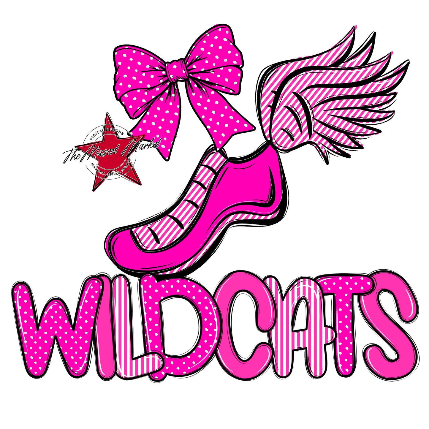 Wildcats Track Spirit Design-Pink