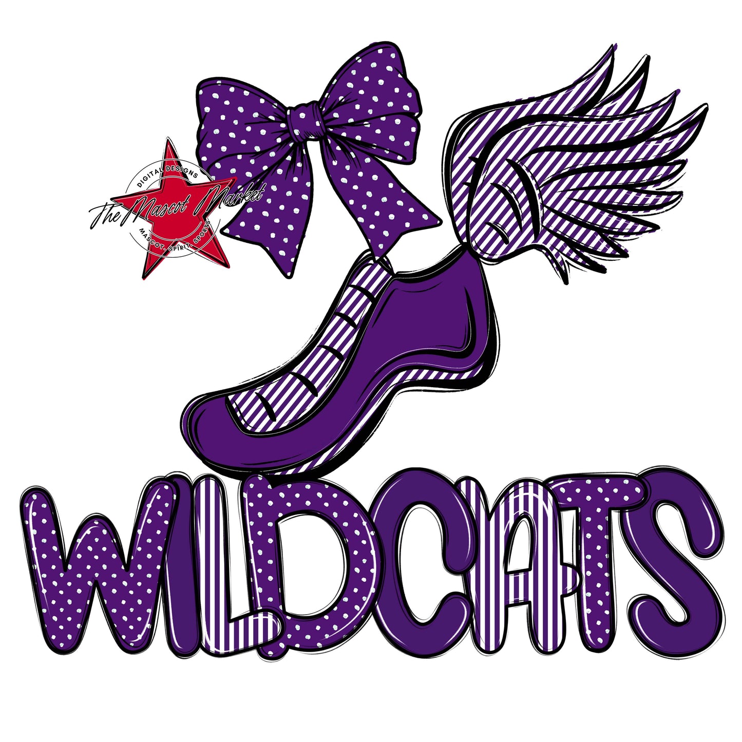 Wildcats Track Spirit Design-Purple
