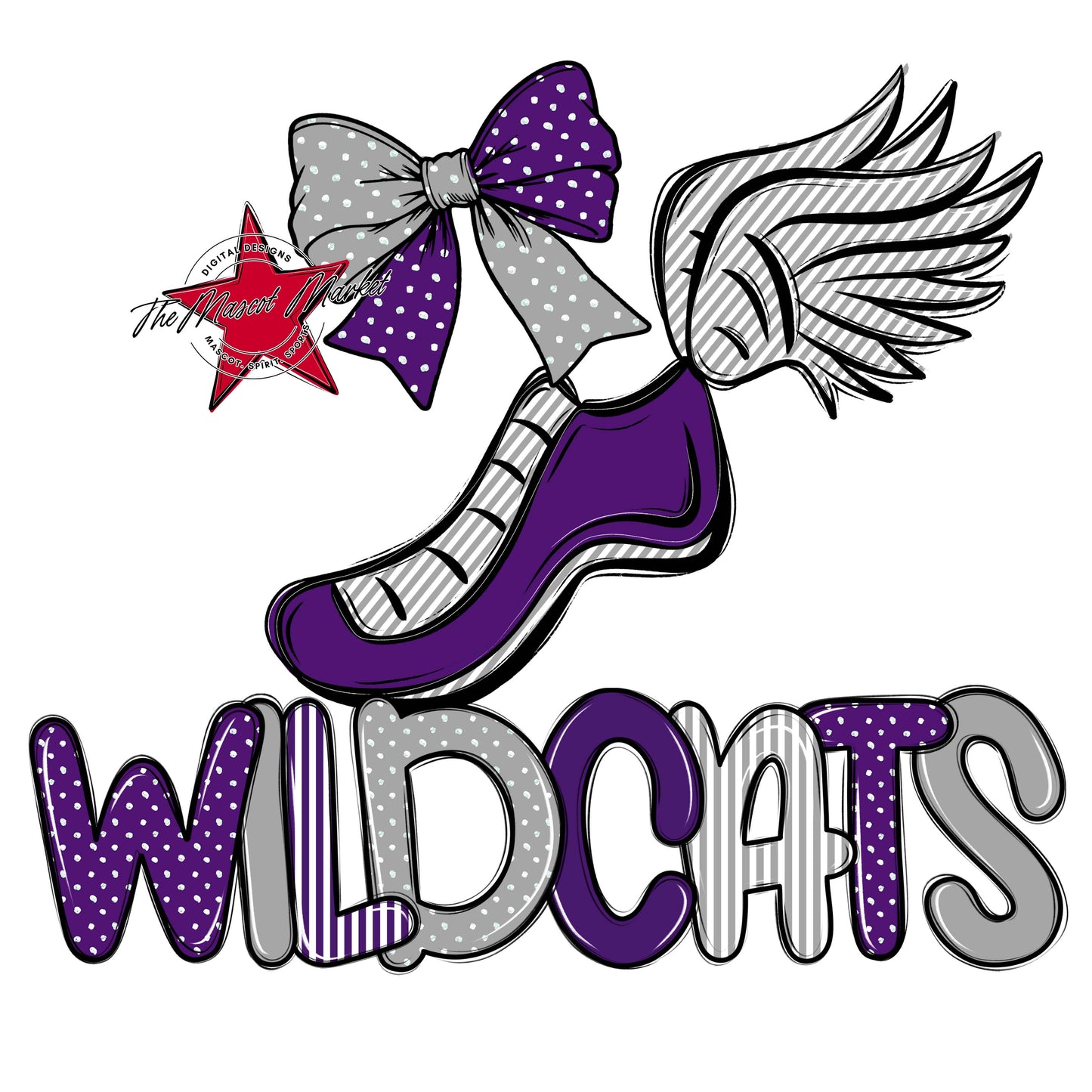 Wildcats Track Spirit Design-Purple & Grey