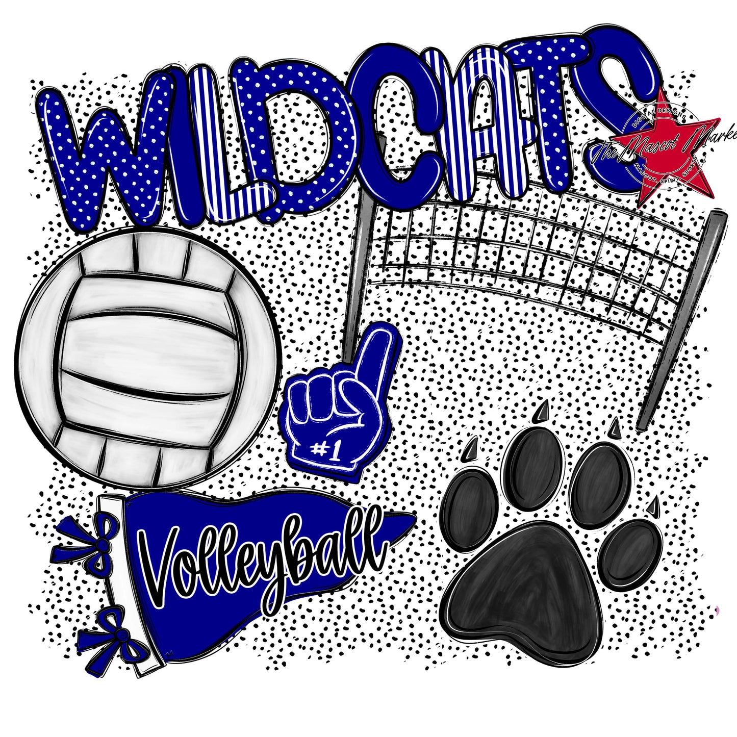 Wildcats Volleyball Spirit-Blue