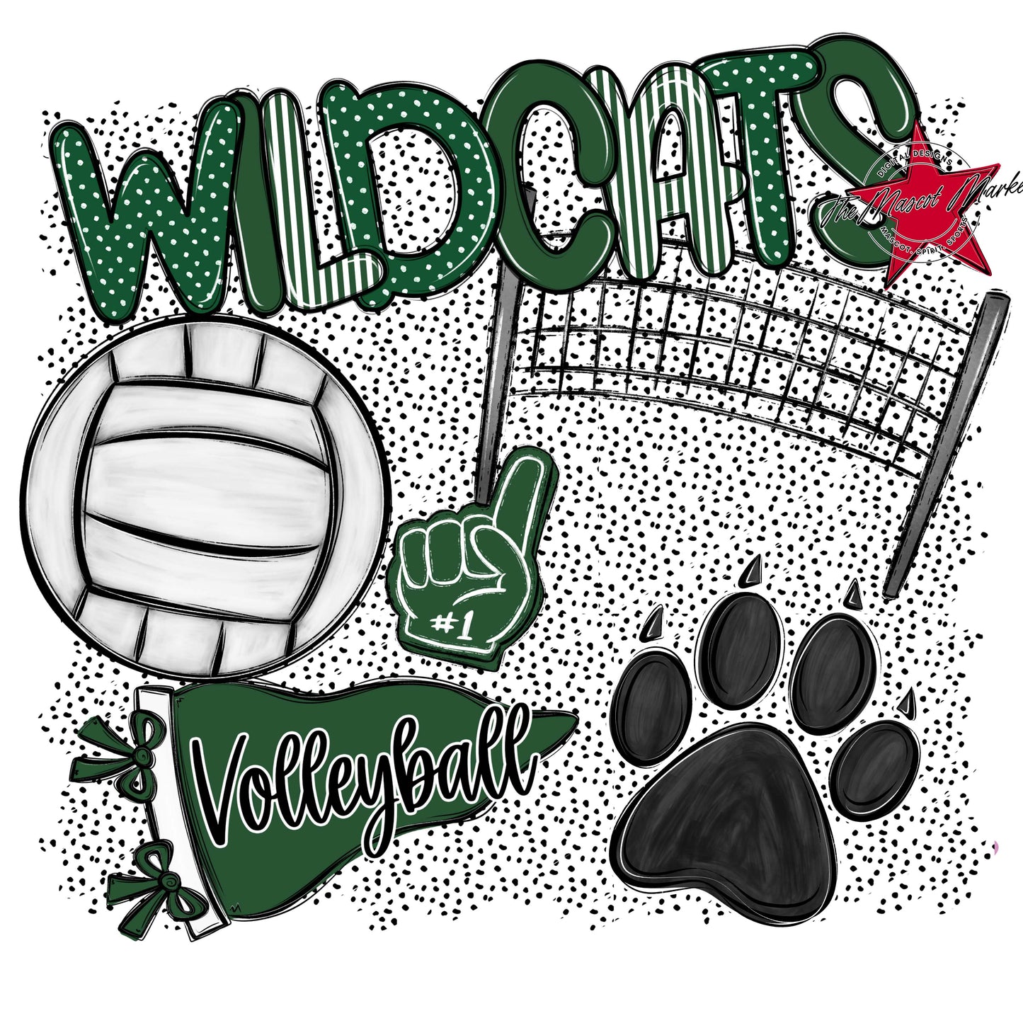 Wildcats Volleyball Spirit-Green