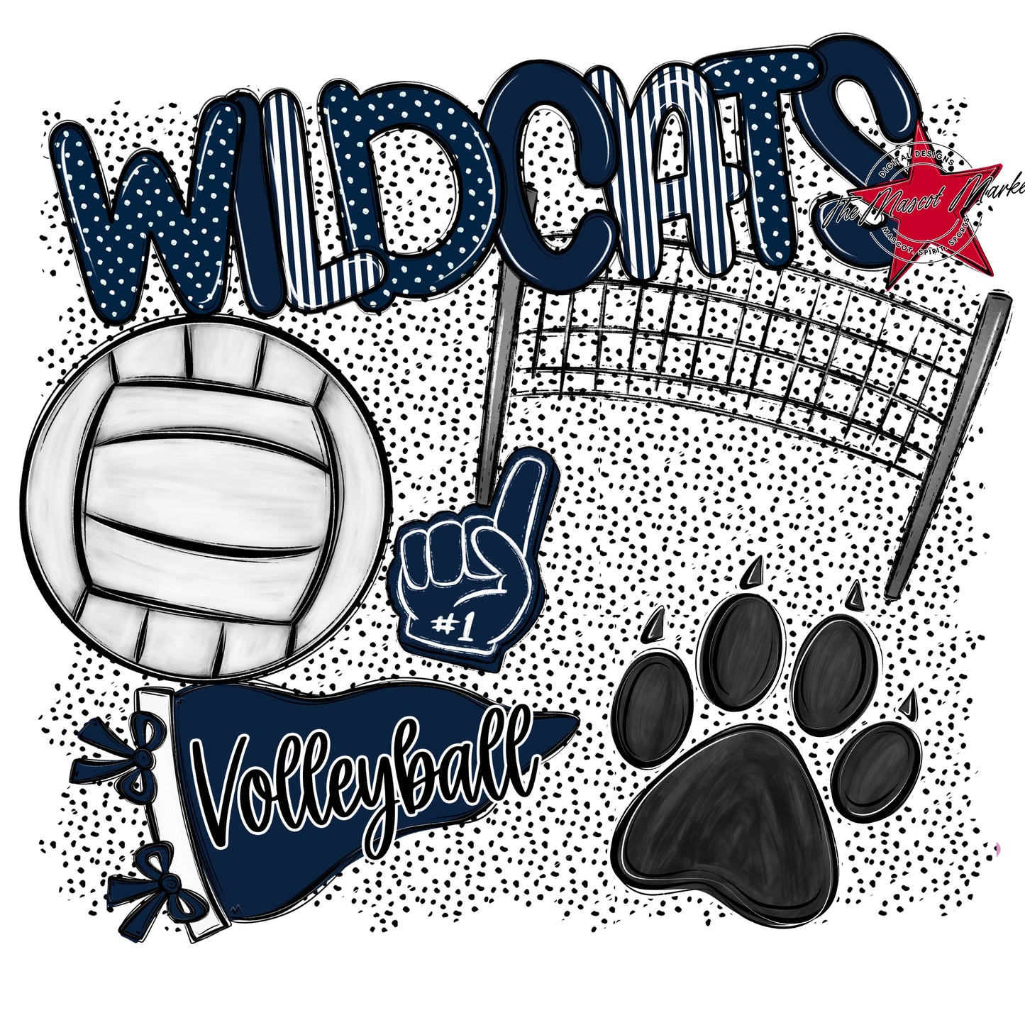 Wildcats Volleyball Spirit-Navy
