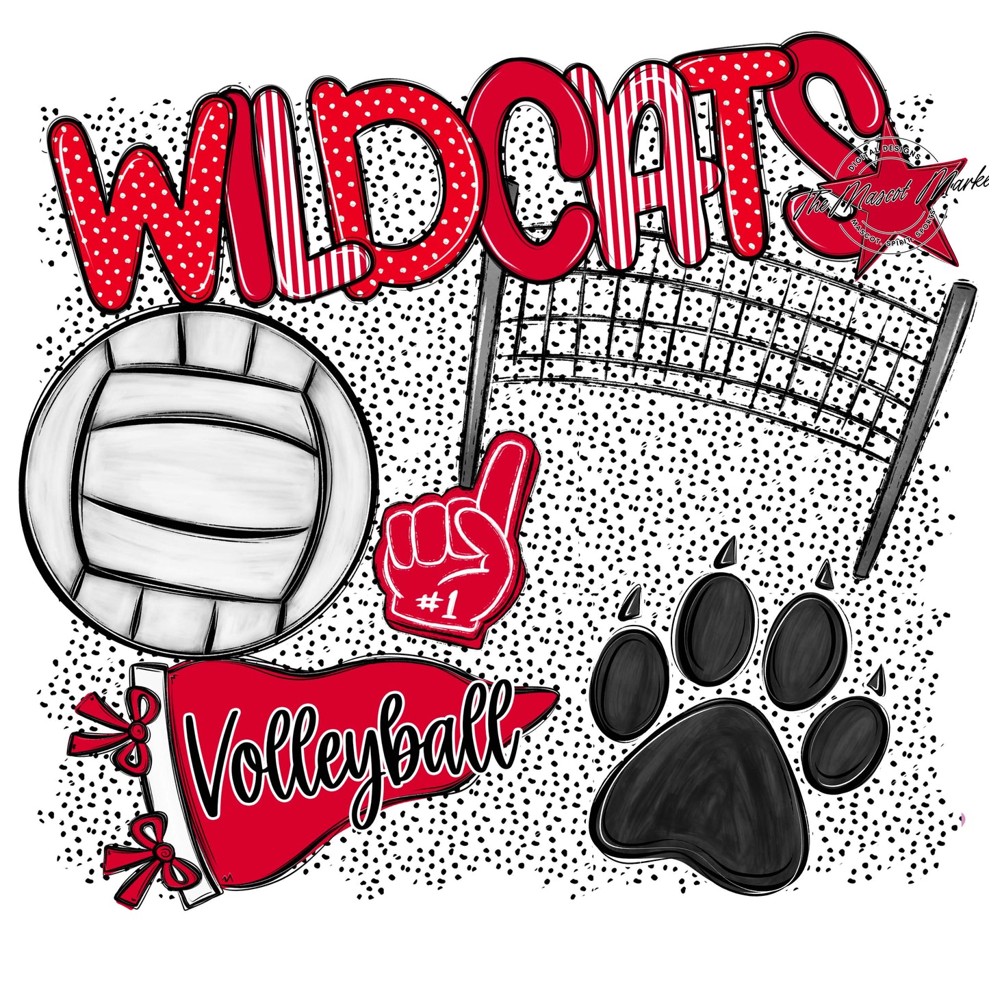 Wildcats Volleyball Spirit-Red