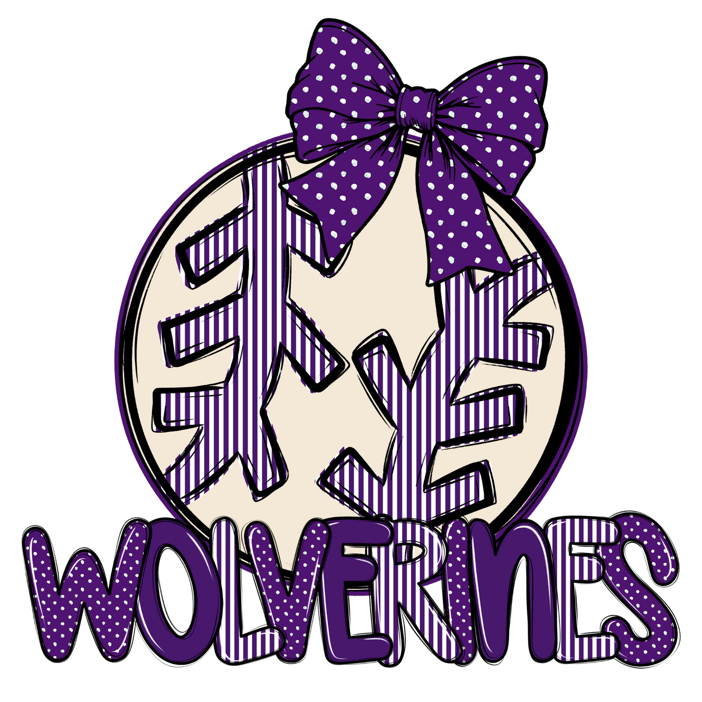Wolverines Baseball-Softball Spirit Design-Purple