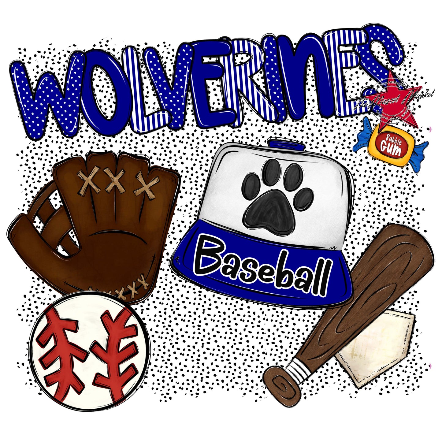 Wolverines Baseball Spirit-Blue