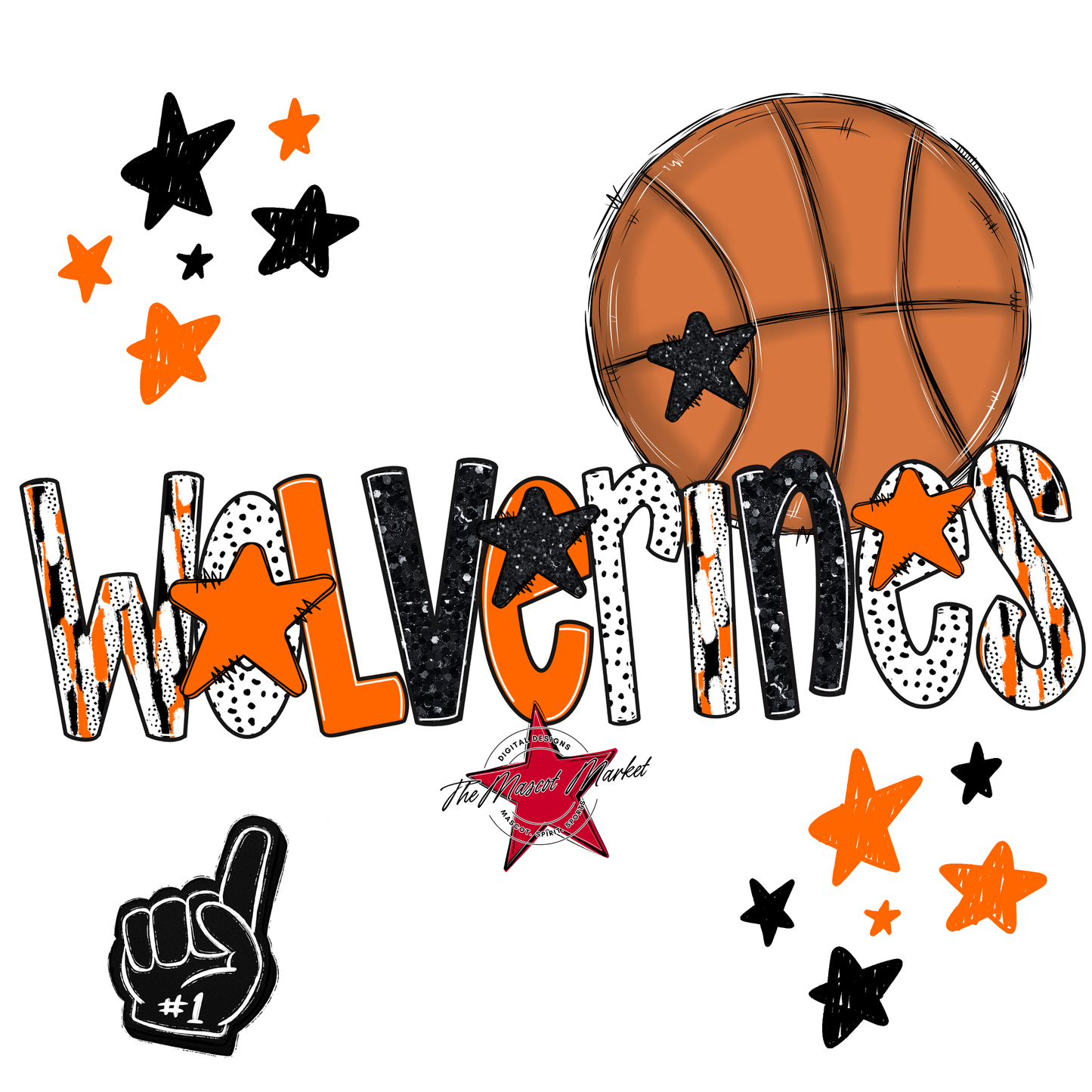 Wolverines Basketball Scrape-Orange